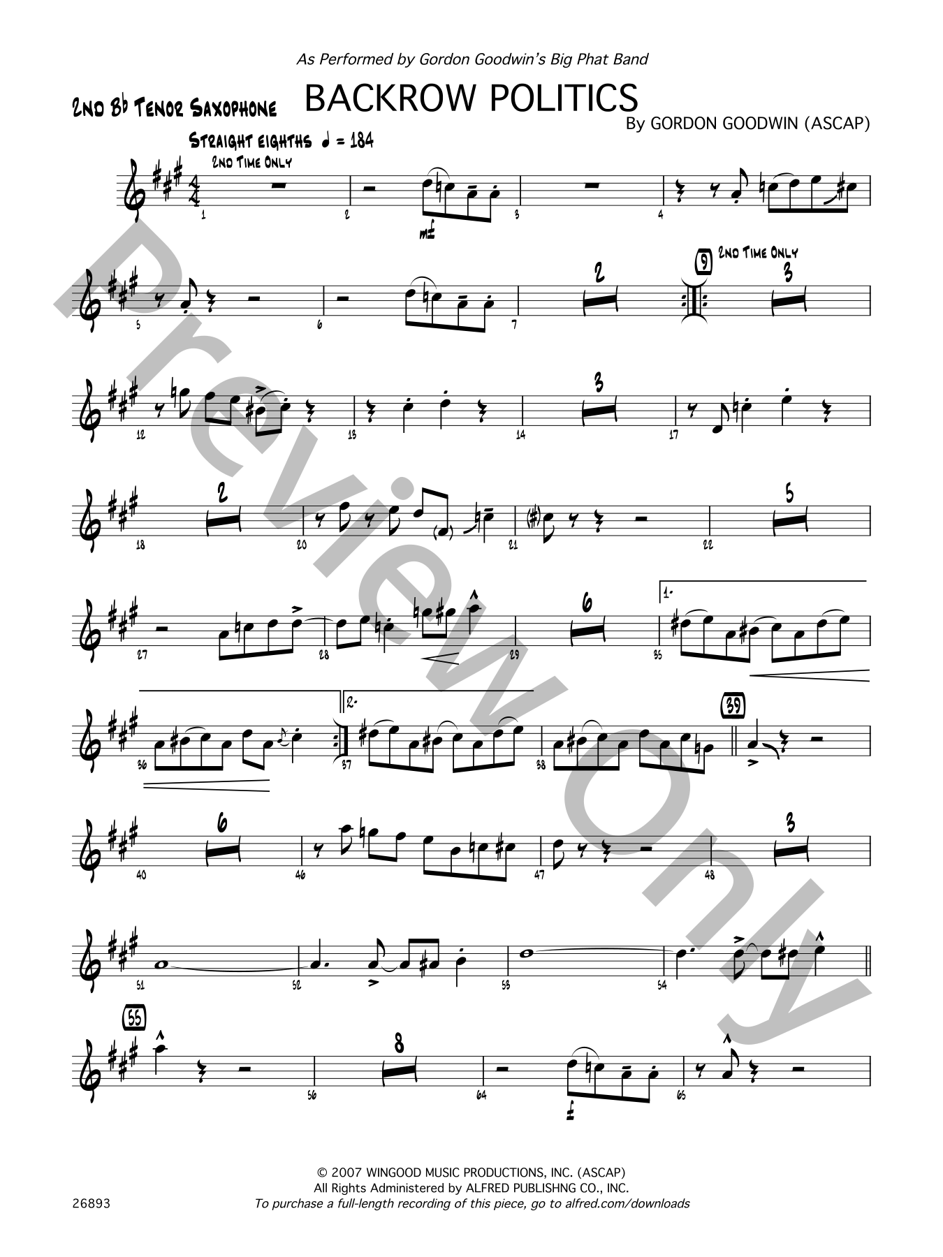Backrow Politics Jazz Sheet Music | J.W. Pepper