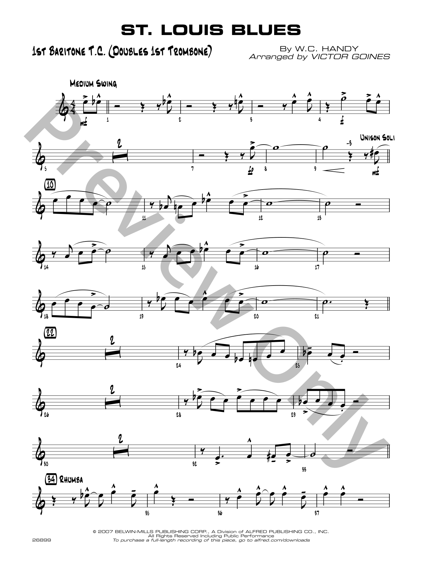 Saint Louis Blues Jazz Sheet Music | J.W. Pepper