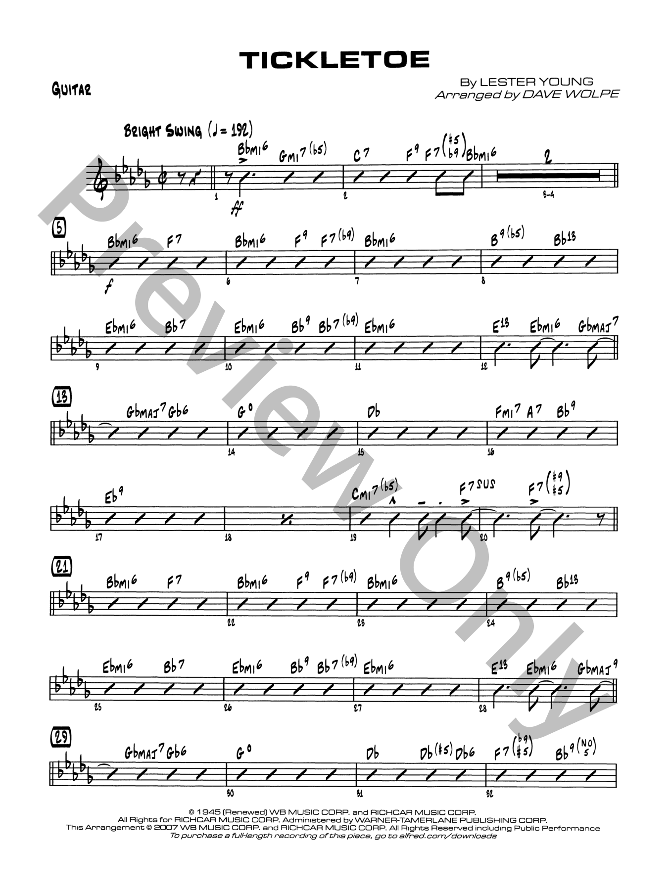 Tickletoe Jazz Sheet Music | J.W. Pepper
