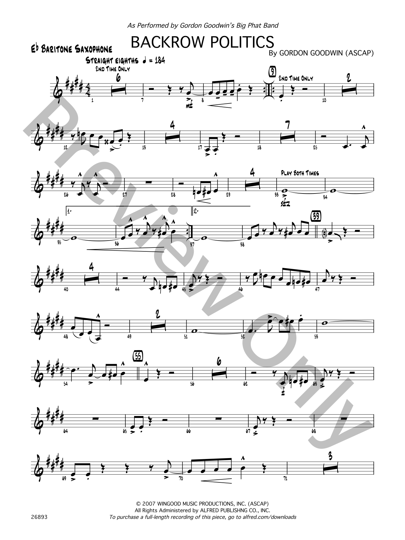 Backrow Politics Jazz Sheet Music | J.W. Pepper