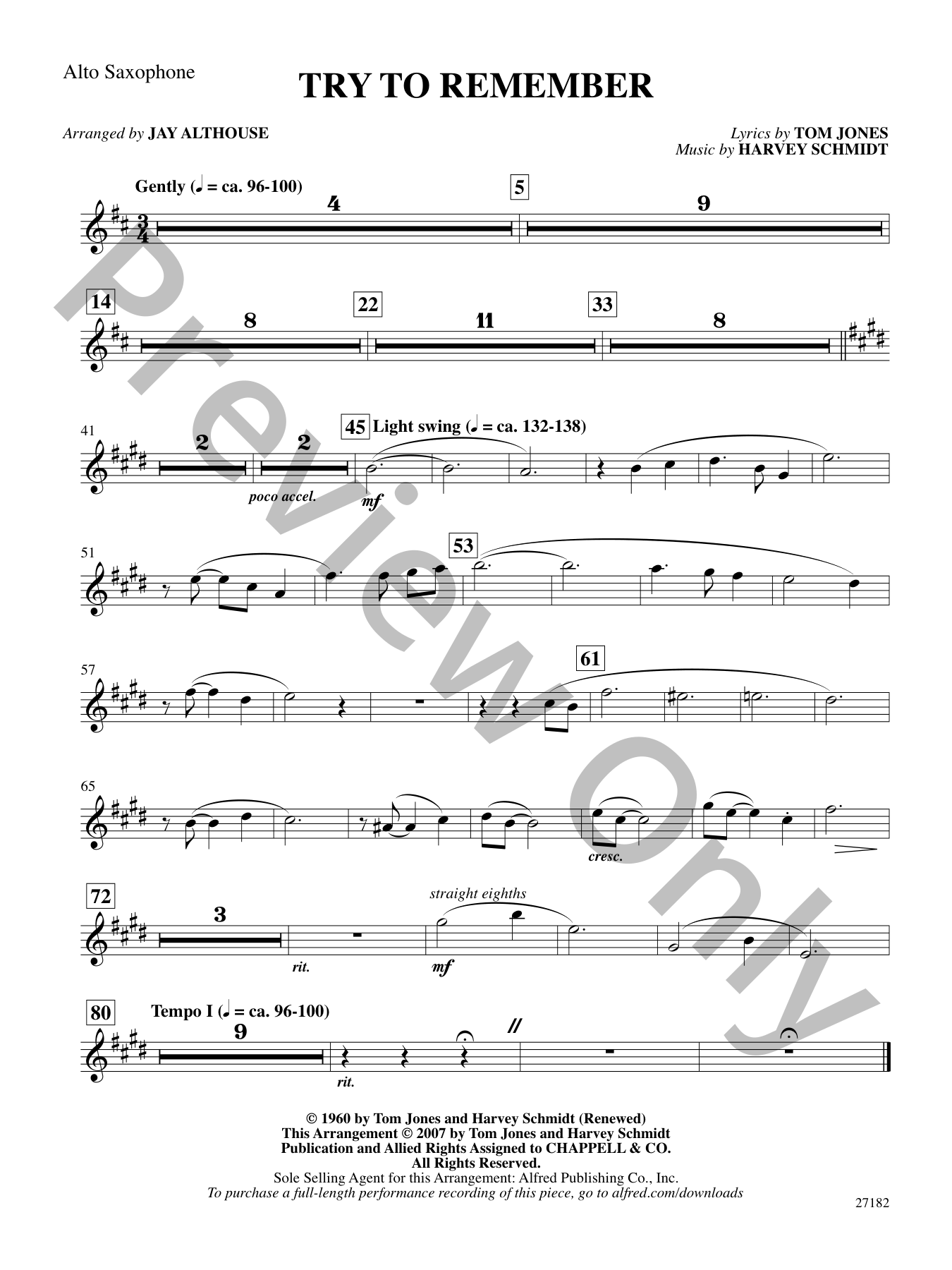 Try to Remember Choral Sheet Music | J.W. Pepper