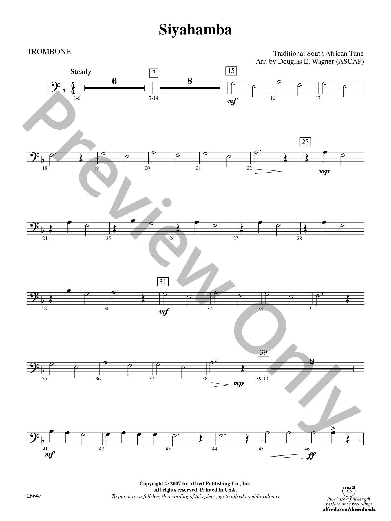 Siyahamba Orchestra Sheet Music | J.W. Pepper