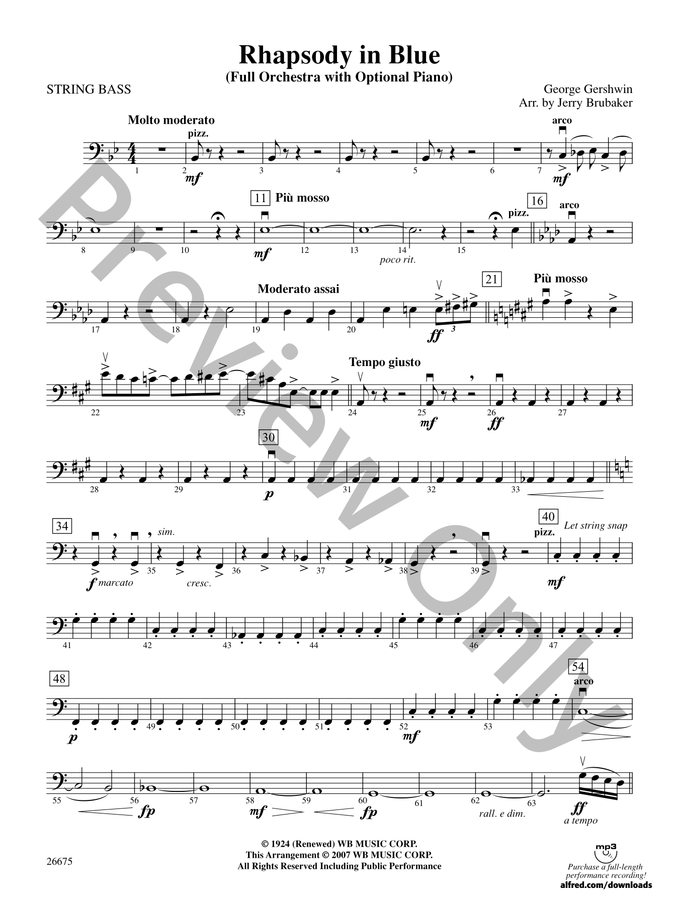 Rhapsody in Blue Orchestra Sheet Music | J.W. Pepper