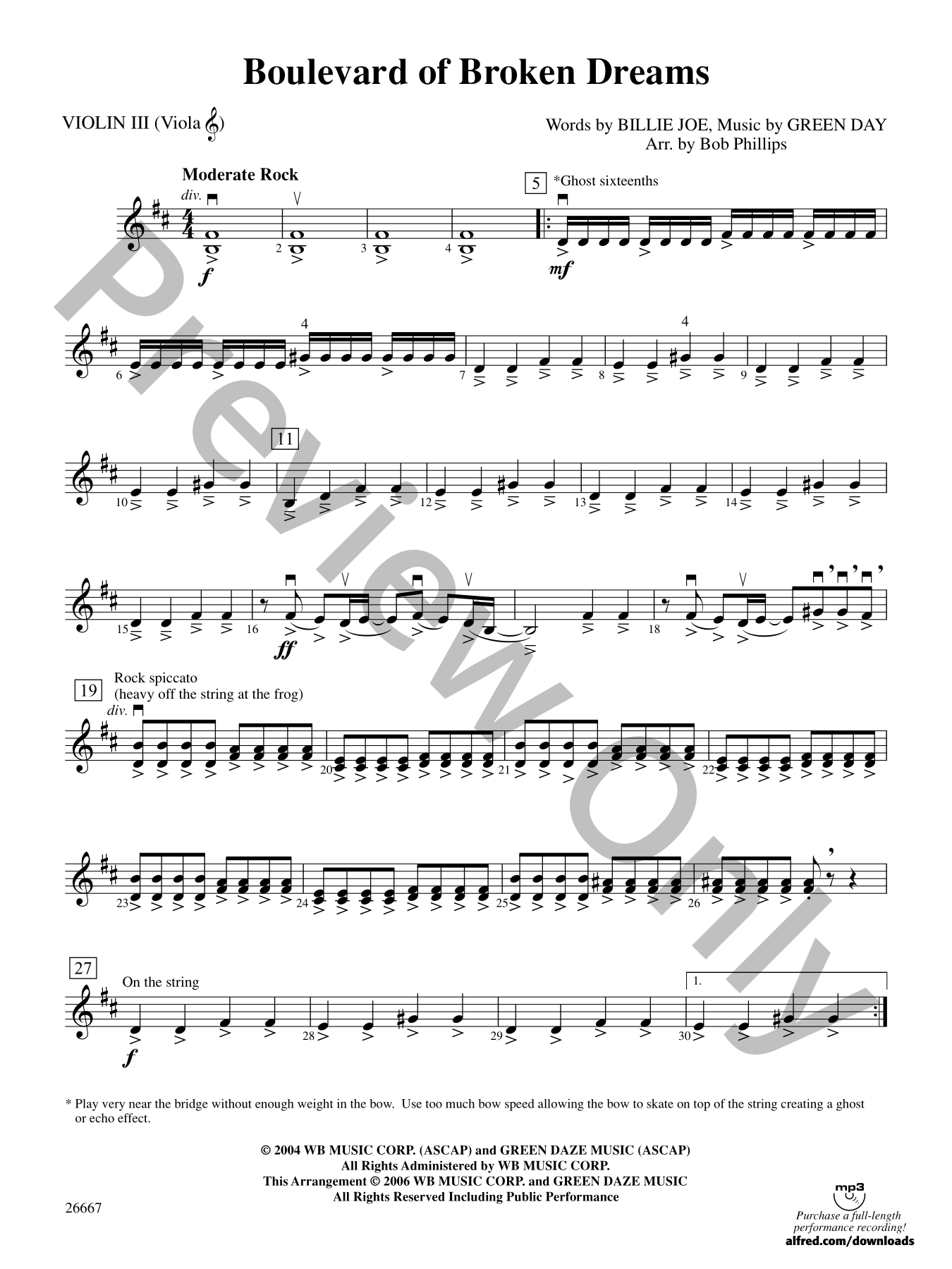 Boulevard of Broken Dreams Orchestra Sheet Music | J.W. Pepper