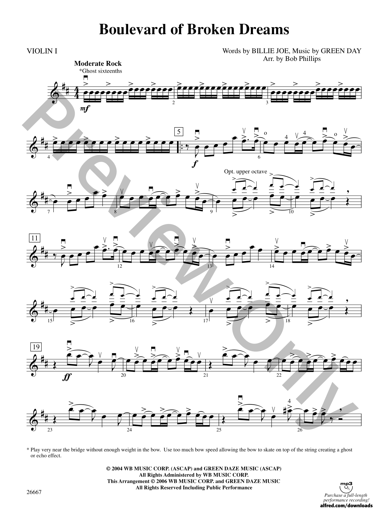 Boulevard of Broken Dreams Orchestra Sheet Music | J.W. Pepper