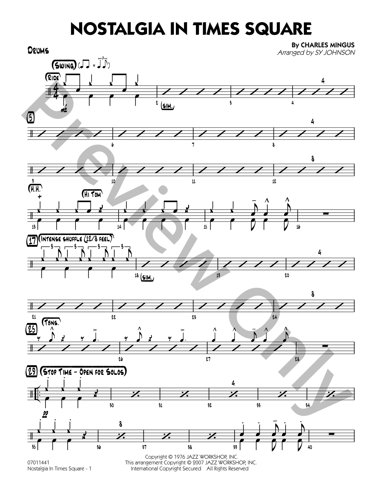 Nostalgia in Times Square Jazz Sheet Music | J.W. Pepper