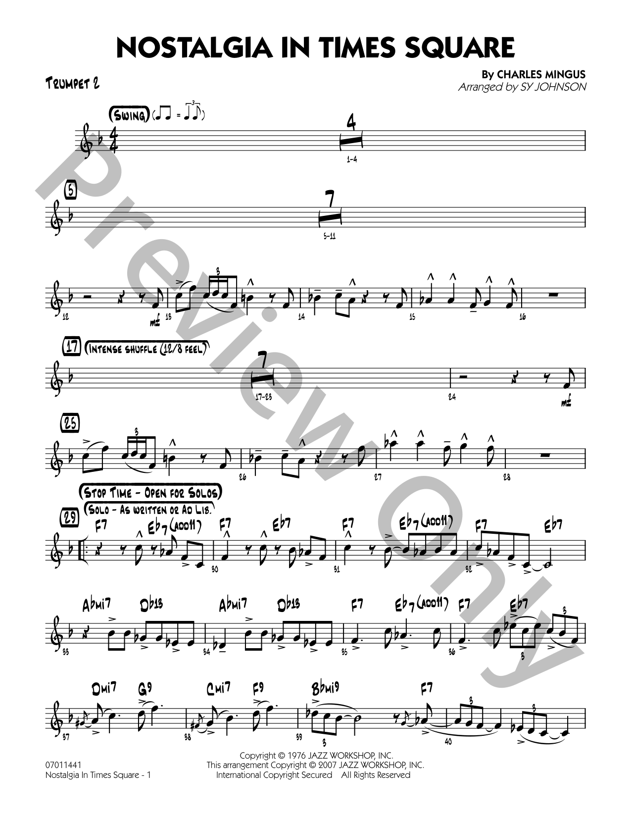 Nostalgia in Times Square Jazz Sheet Music | J.W. Pepper