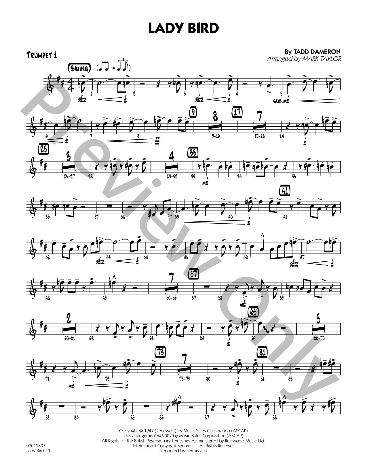 Lady Bird Jazz Sheet Music | J.W. Pepper