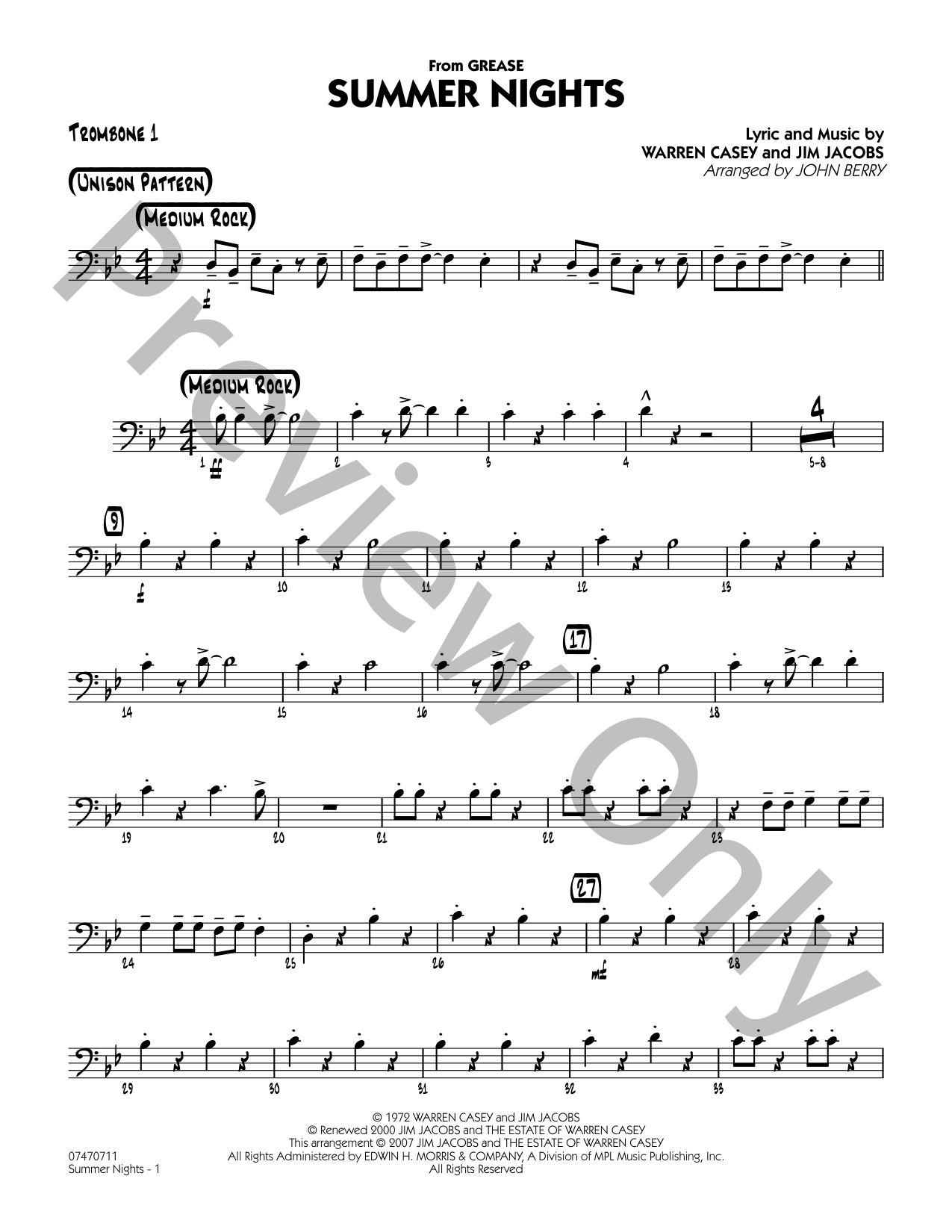 Summer Nights Jazz Sheet Music | J.W. Pepper