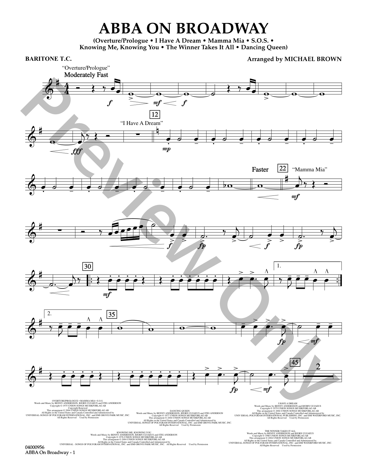 ABBA on Broadway (arr. Michael Brown) - Flute by ABBA Sheet