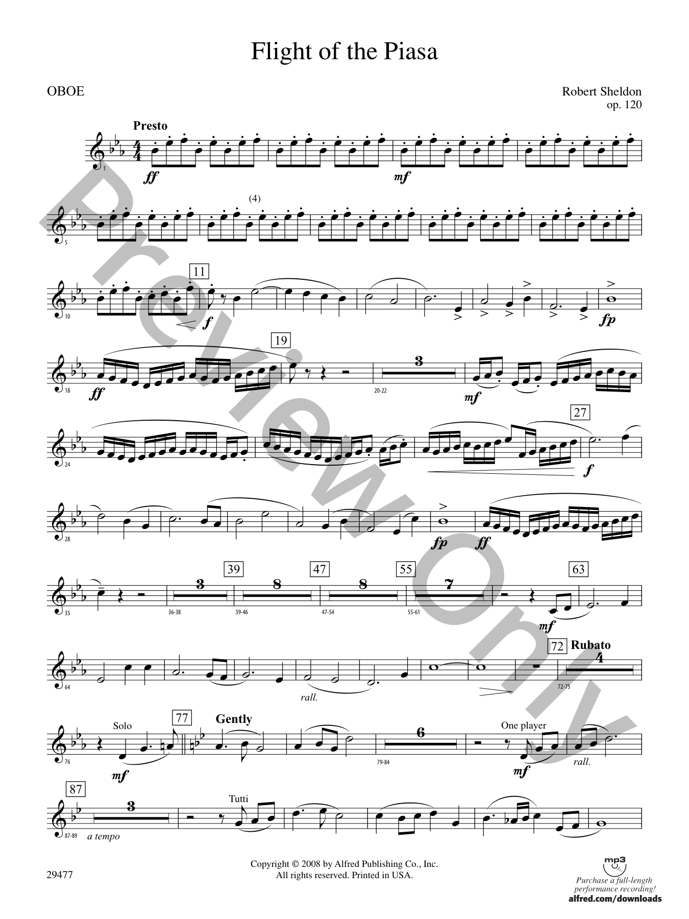 Flight of the Piasa Concert Band Sheet Music | J.W. Pepper