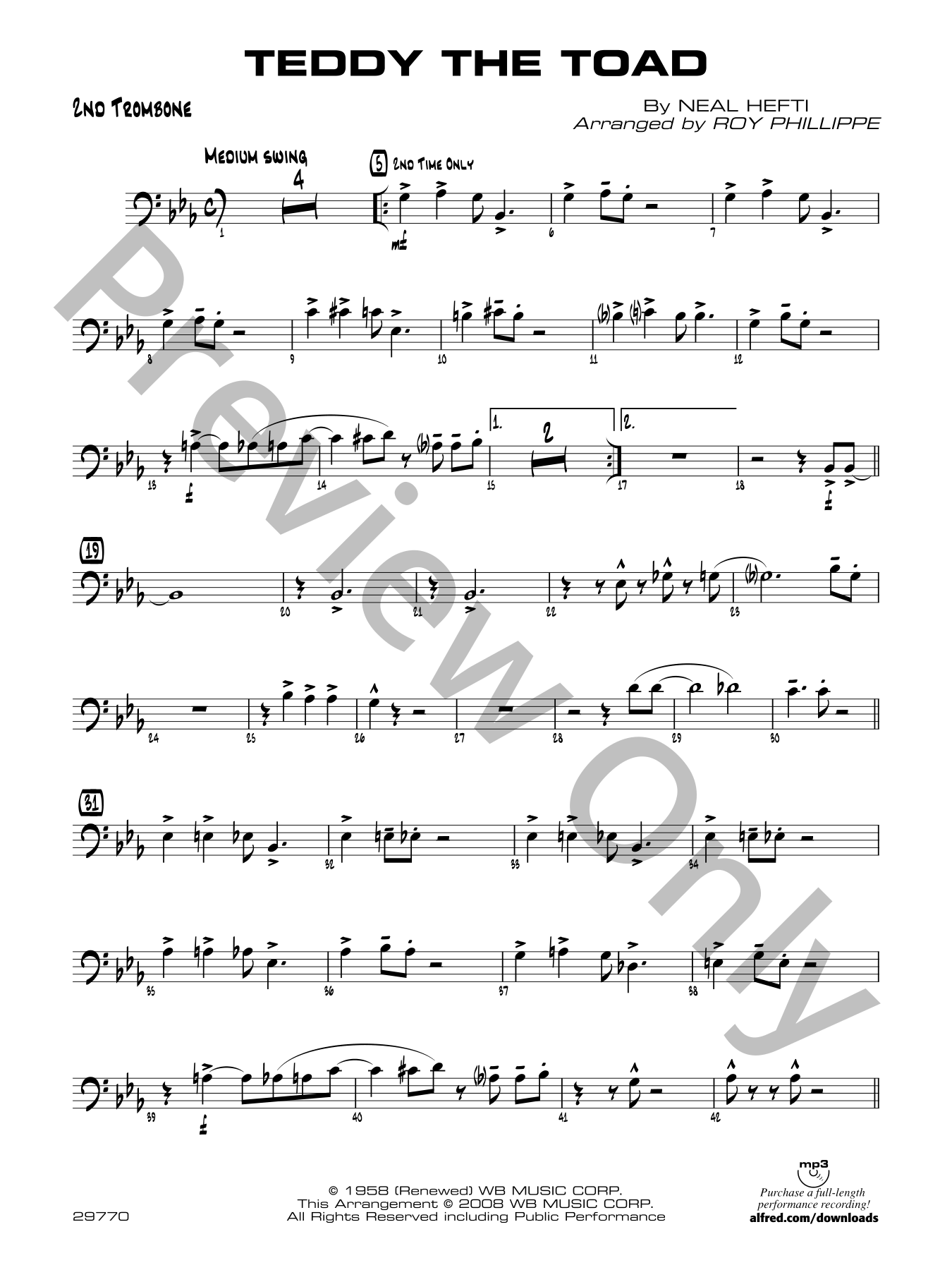 Teddy the Toad Jazz Sheet Music | J.W. Pepper