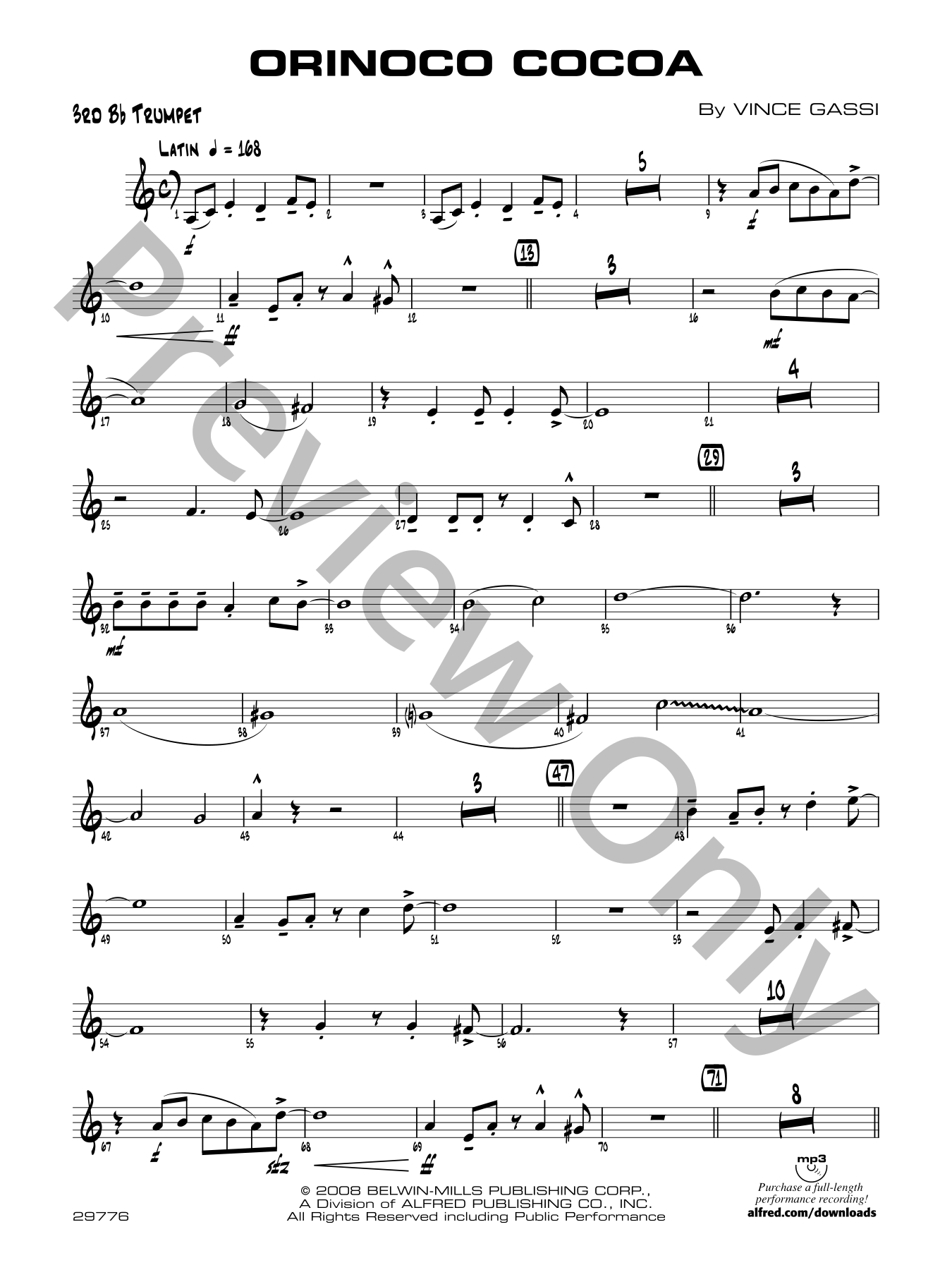 Orinoco Cocoa Jazz Sheet Music | J.W. Pepper