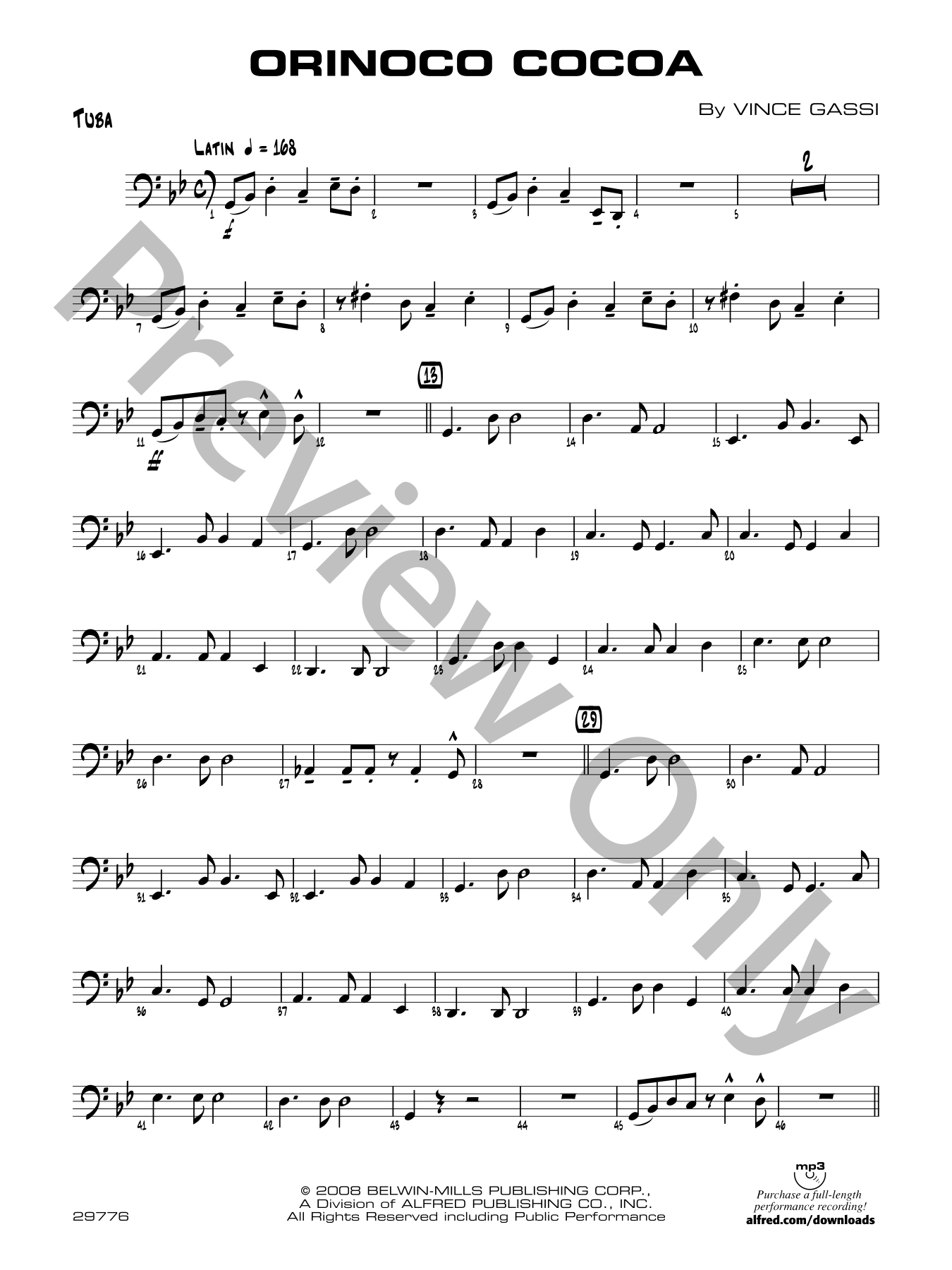 Orinoco Cocoa Jazz Sheet Music | J.W. Pepper