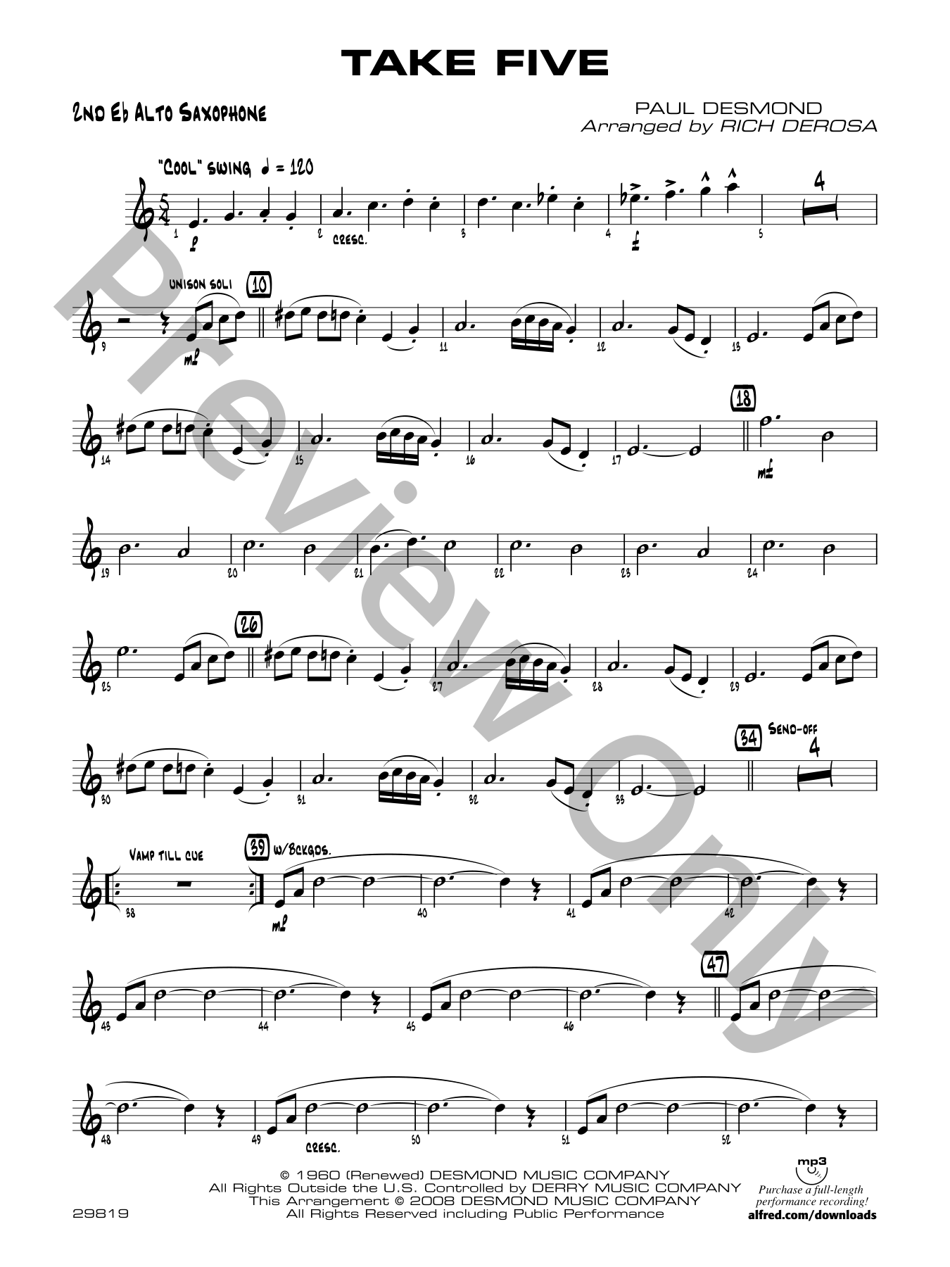 Take Five Jazz Sheet Music | J.W. Pepper