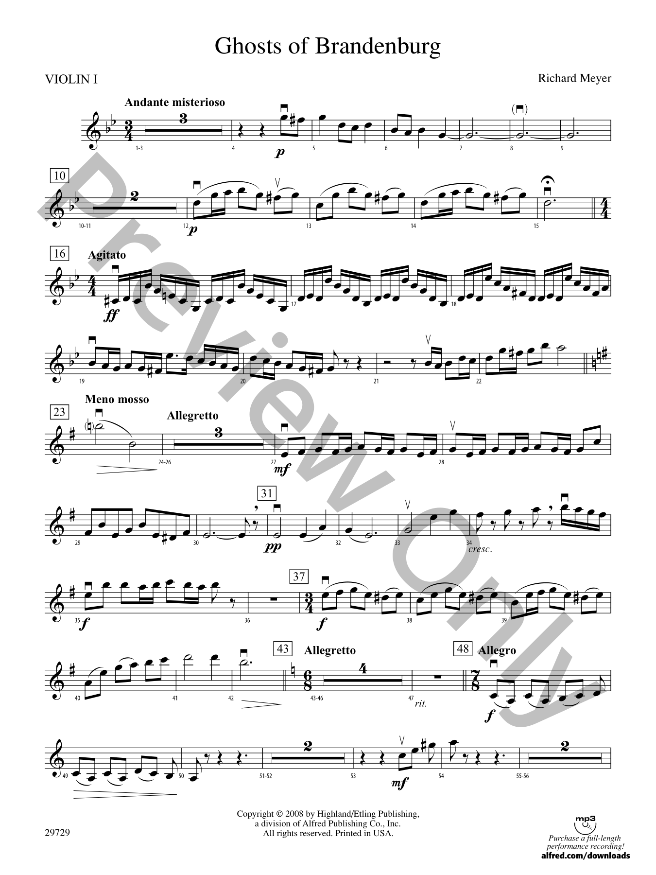 Ghosts of Brandenburg Orchestra Sheet Music | J.W. Pepper