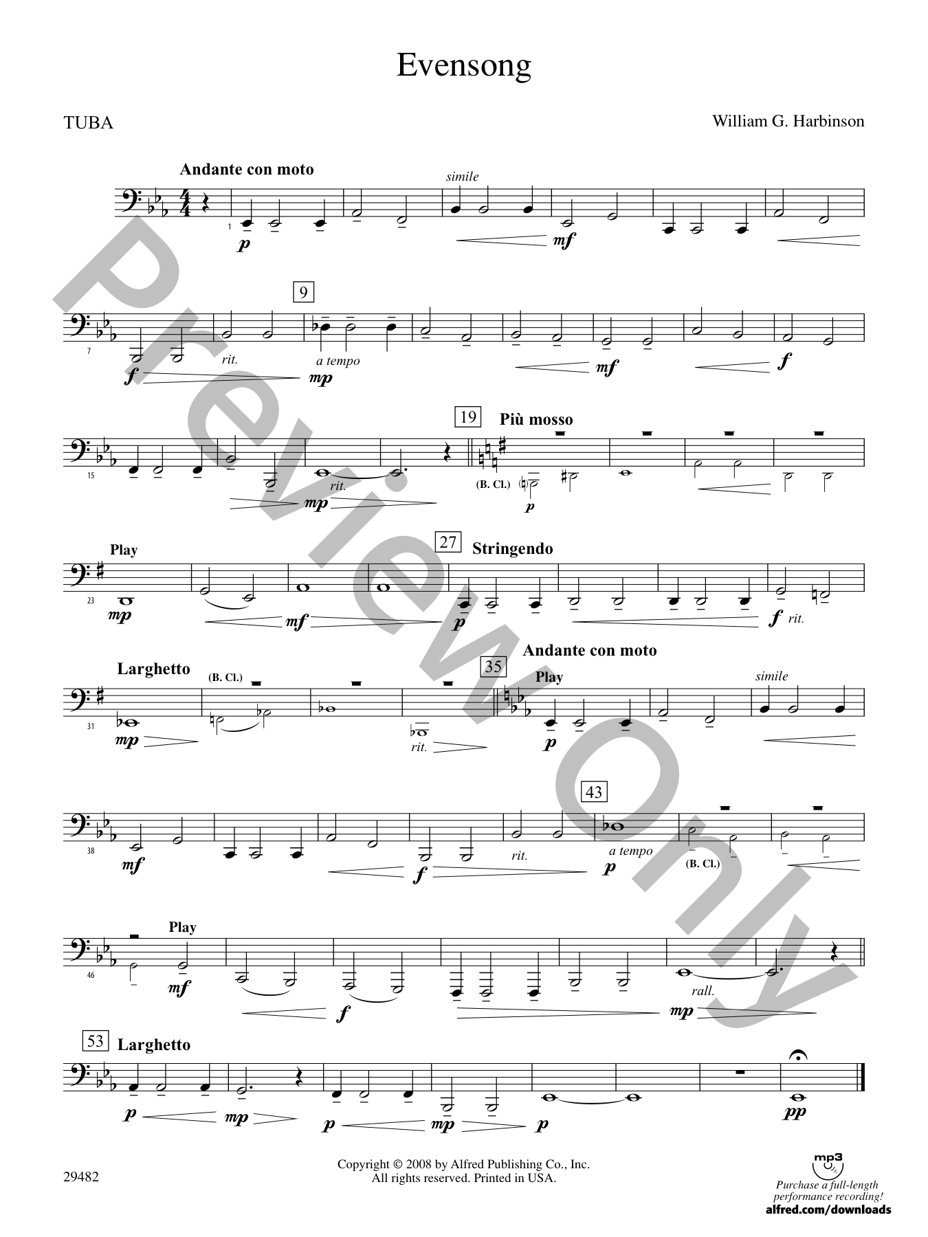 Evensong Concert Band Sheet Music | J.W. Pepper