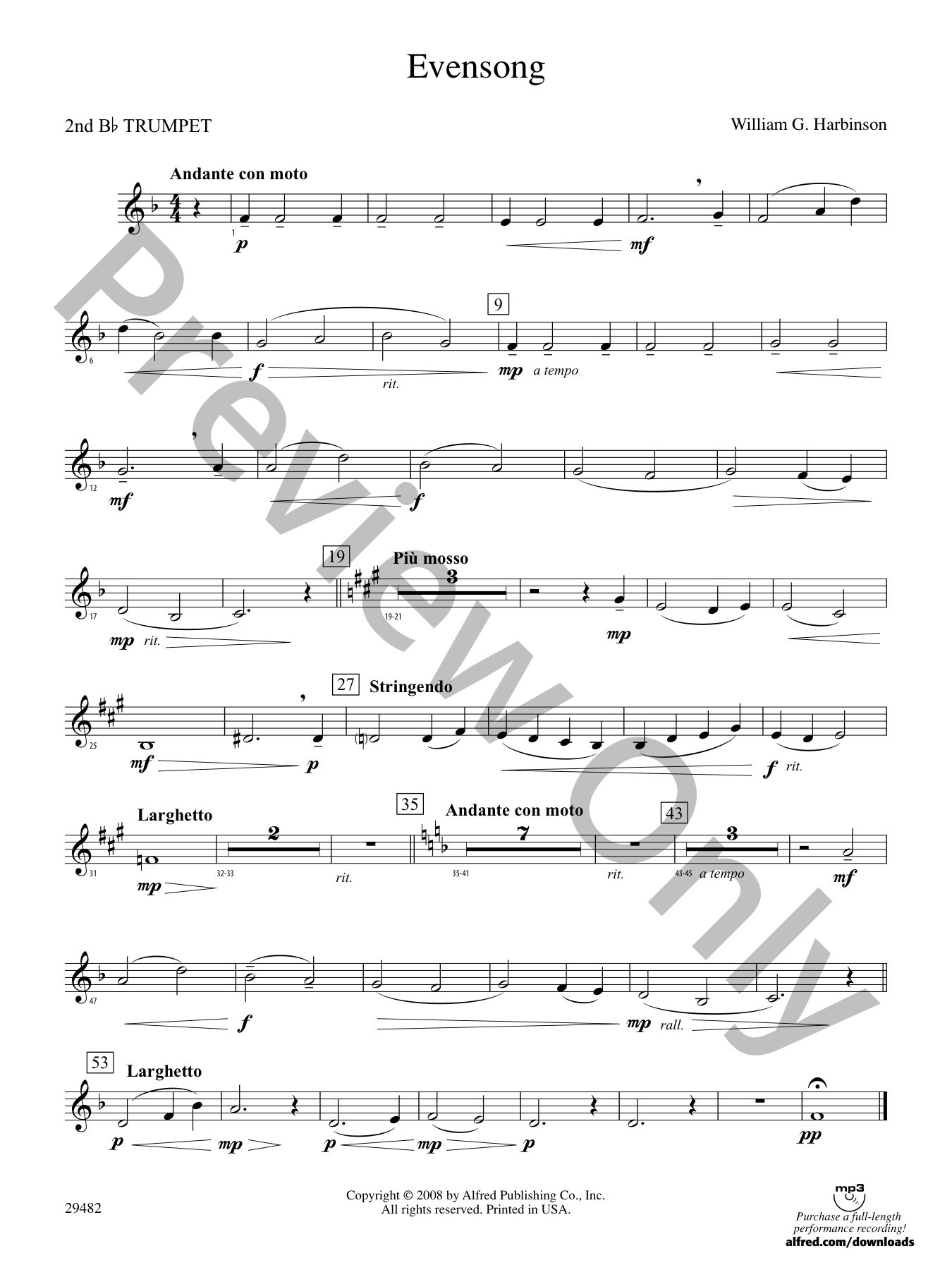 Evensong Concert Band Sheet Music | J.W. Pepper