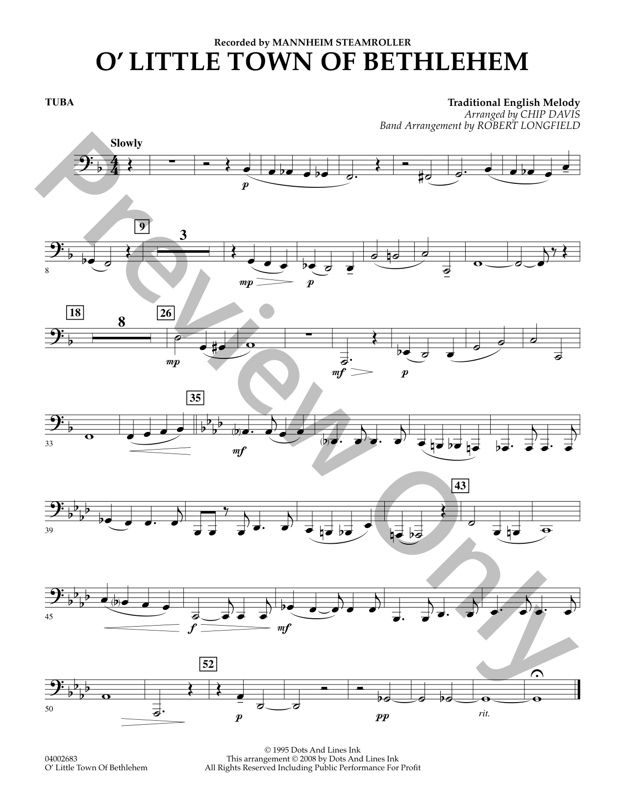 O Little Town of Bethlehem Concert Band Sheet Music | J.W. Pepper