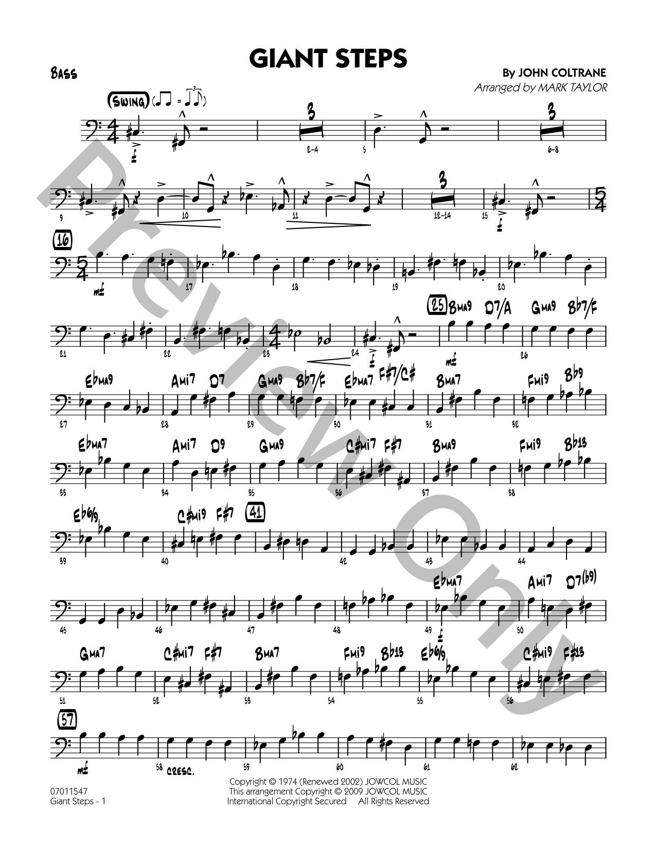 Giant Steps Jazz Sheet Music | J.W. Pepper