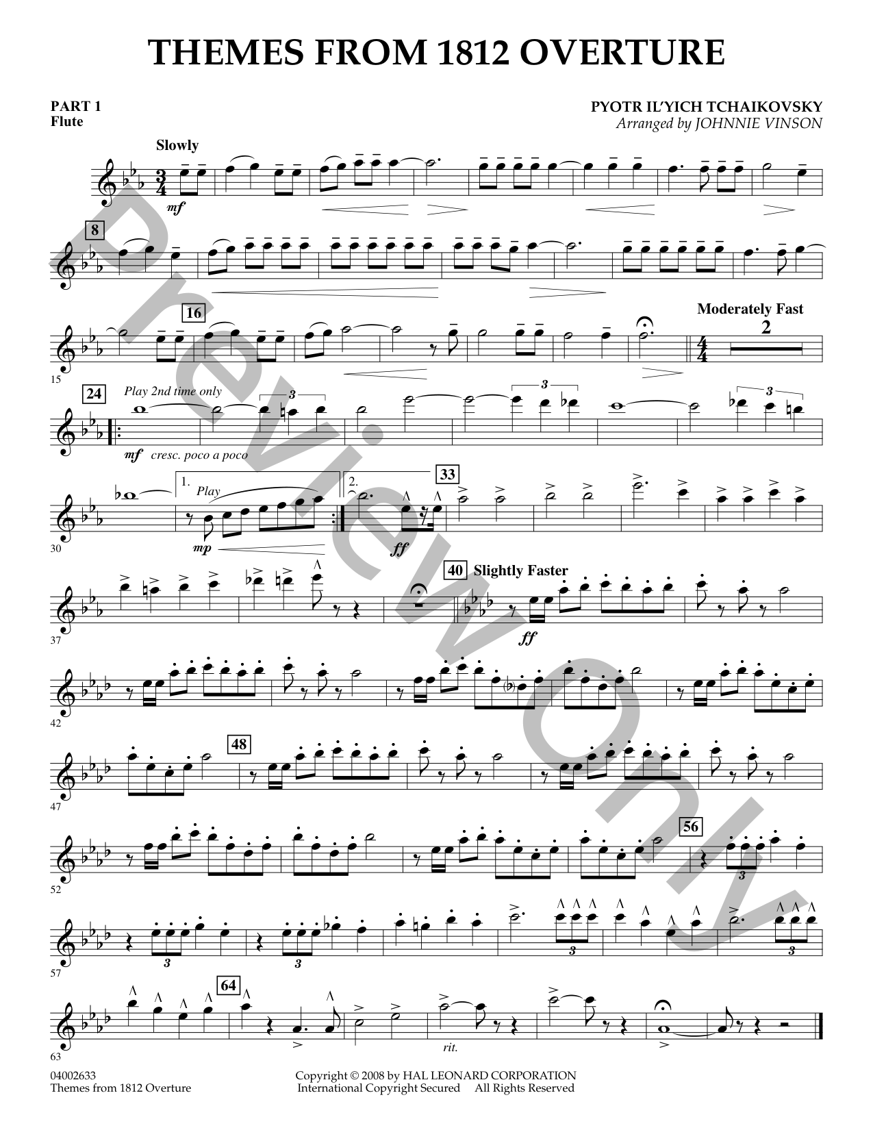 1812 Overture Themes Concert Band Sheet Music | J.W. Pepper