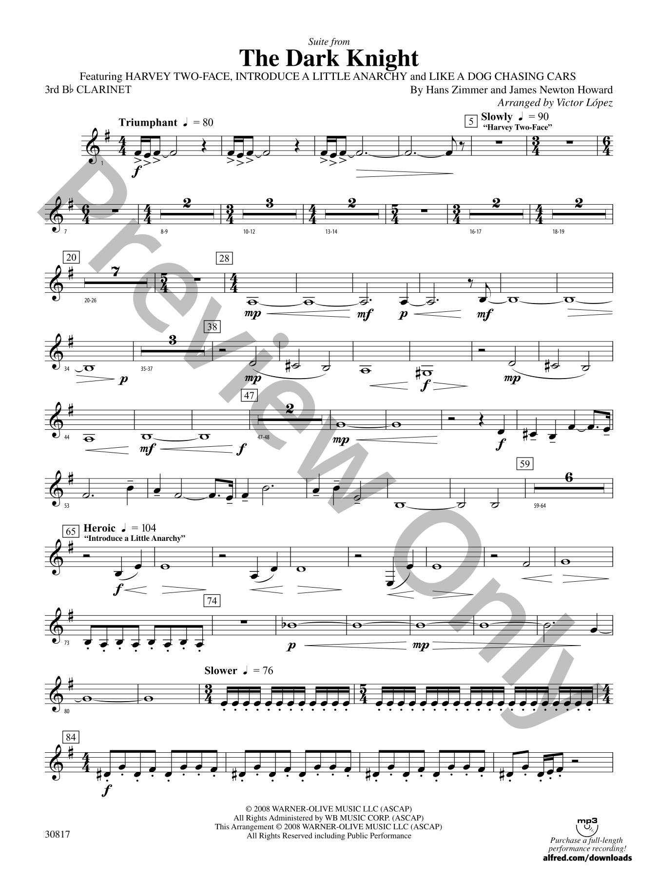 EVA SCHULZE KNABE（エヴァ　シュルツ　クナーベ） The Dark Knight Suite Concert Band Sheet Music | J.W. Pepper