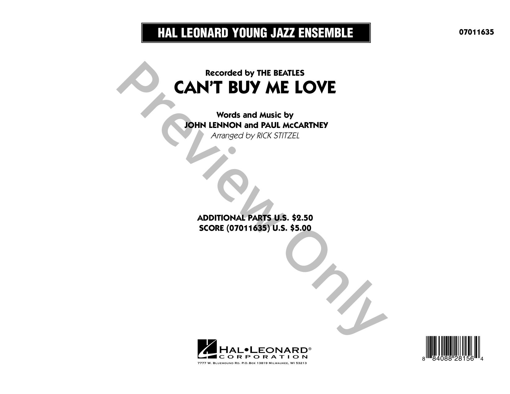 Can't Buy Me Love Jazz Sheet Music | J.W. Pepper