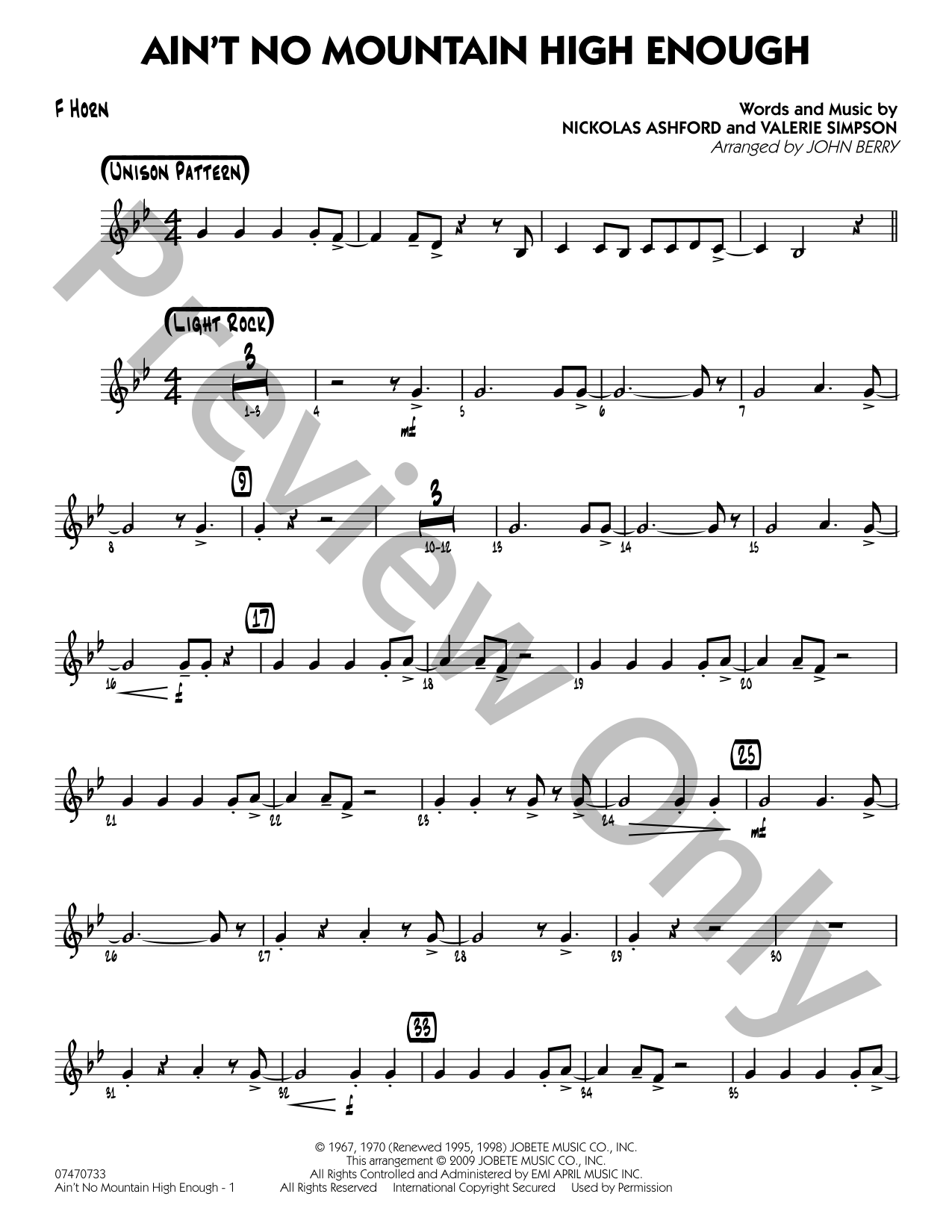 Ain't No Mountain High Enough Jazz Sheet Music | J.W. Pepper