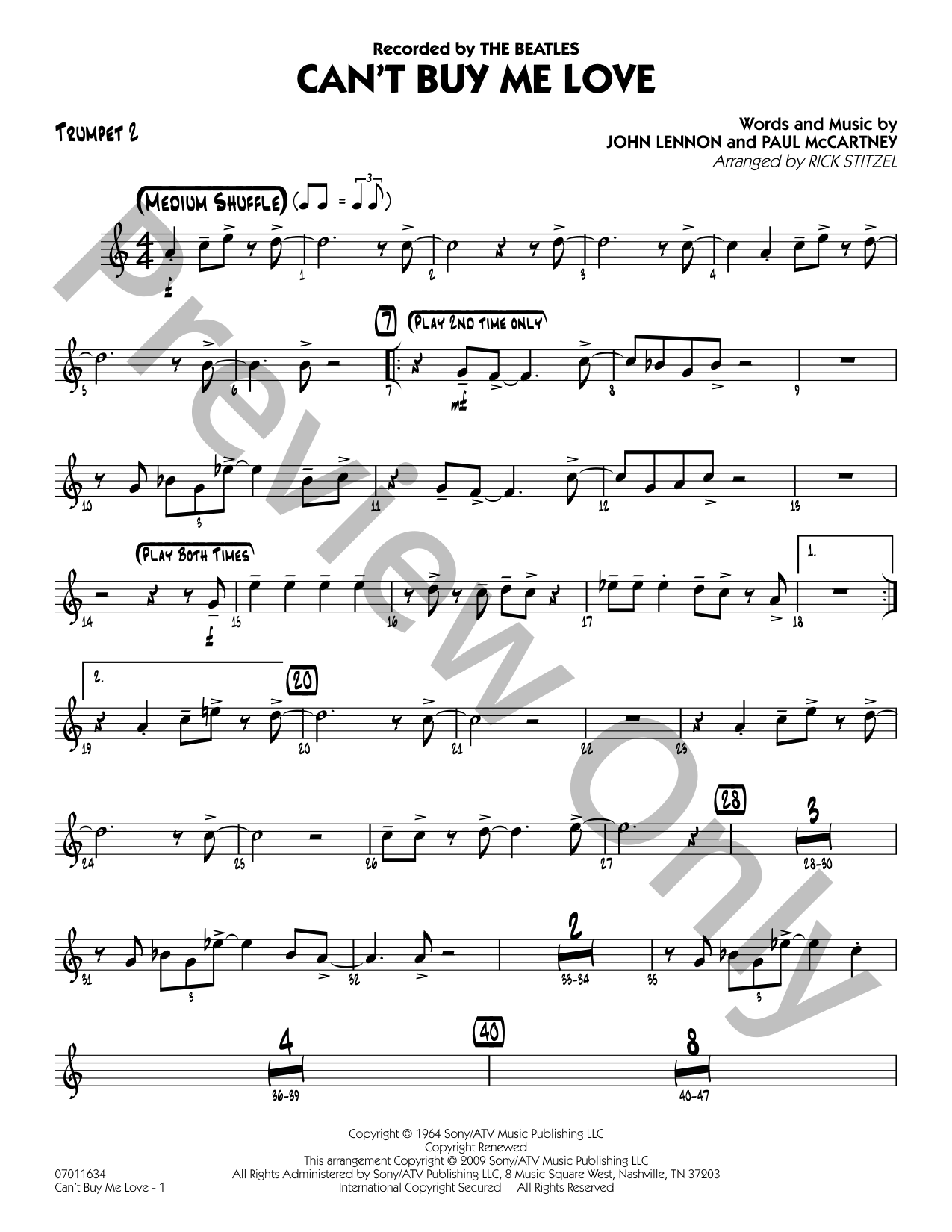 Can't Buy Me Love Jazz Sheet Music | J.W. Pepper