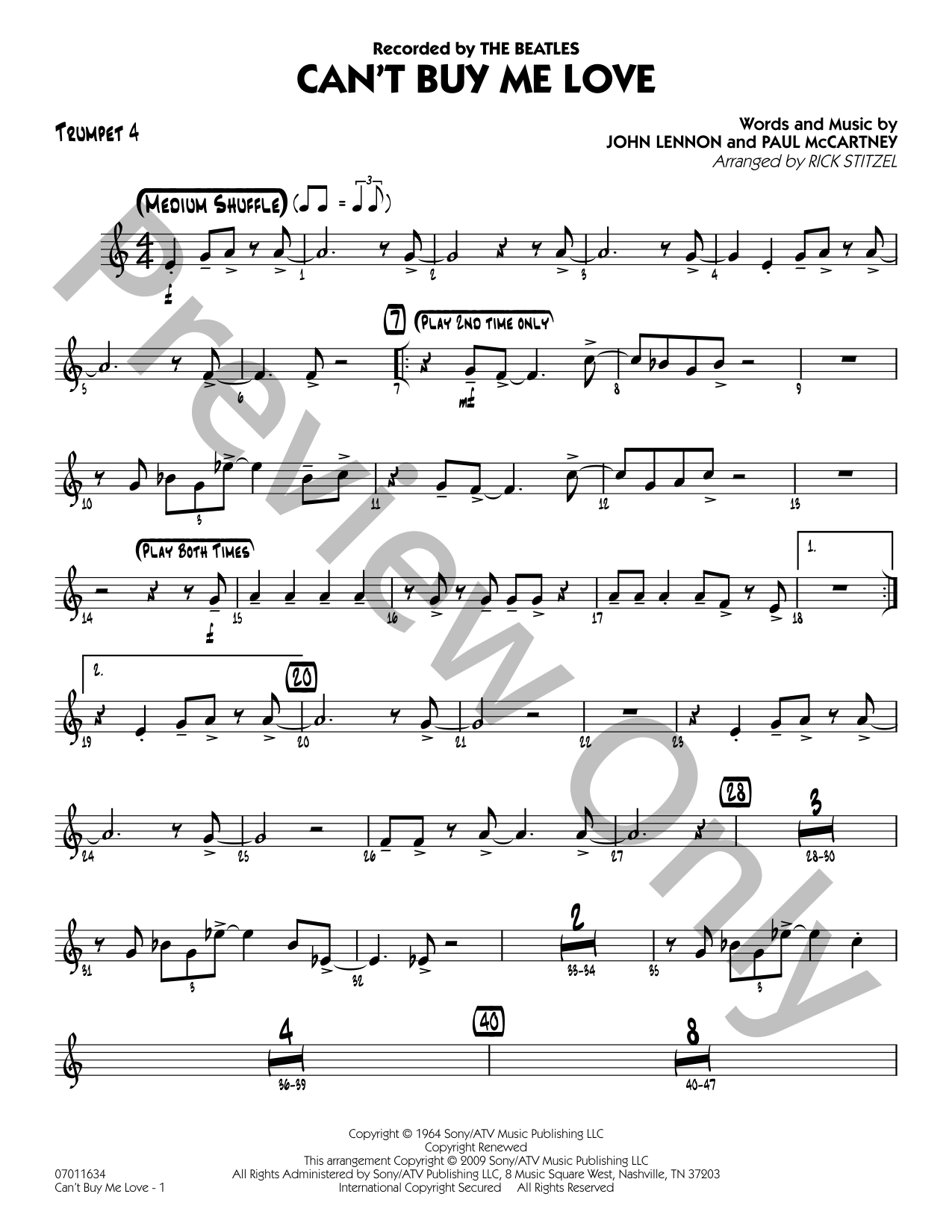 Can't Buy Me Love Jazz Sheet Music | J.W. Pepper