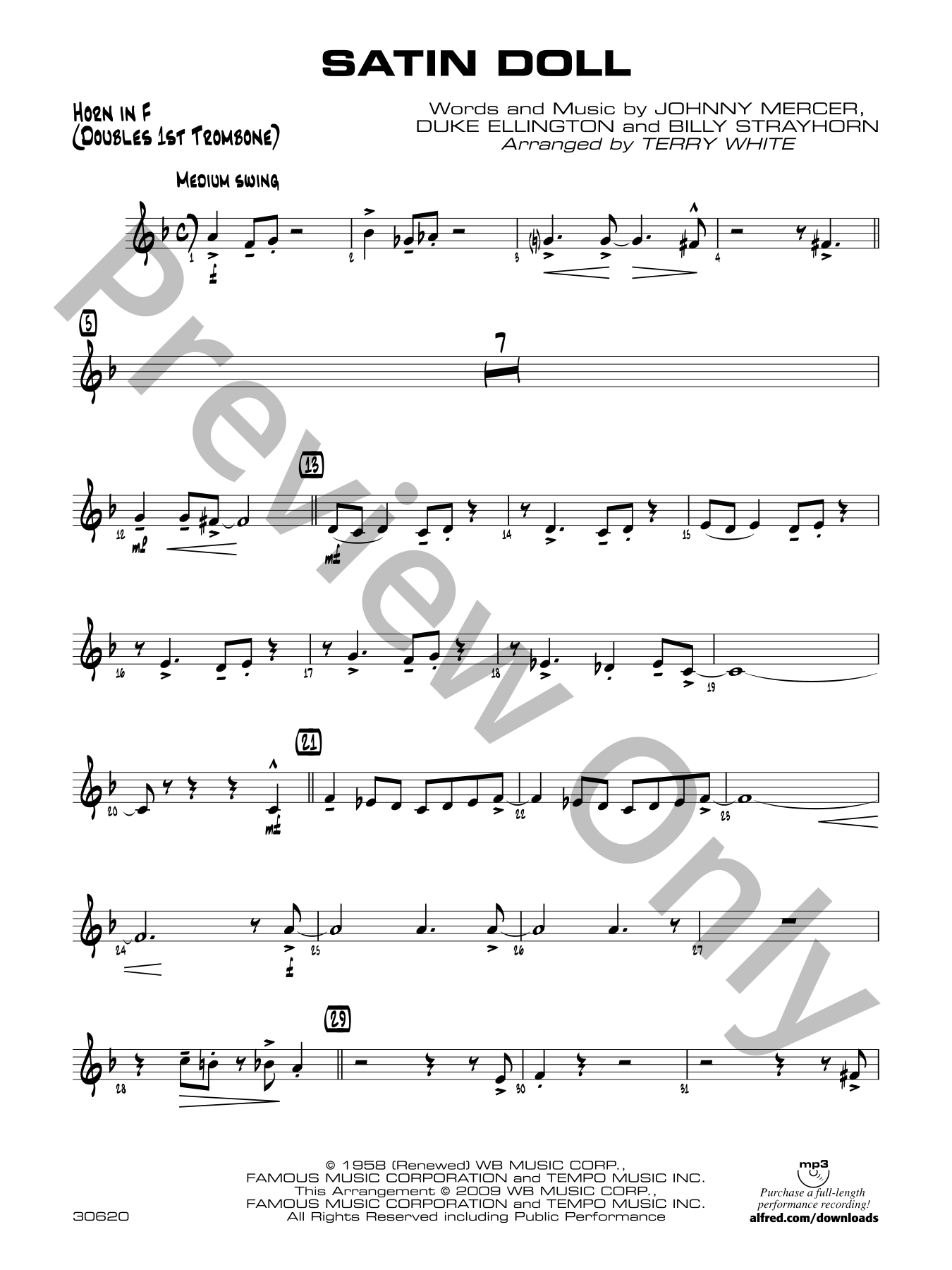 Satin Doll Jazz Sheet Music | J.W. Pepper
