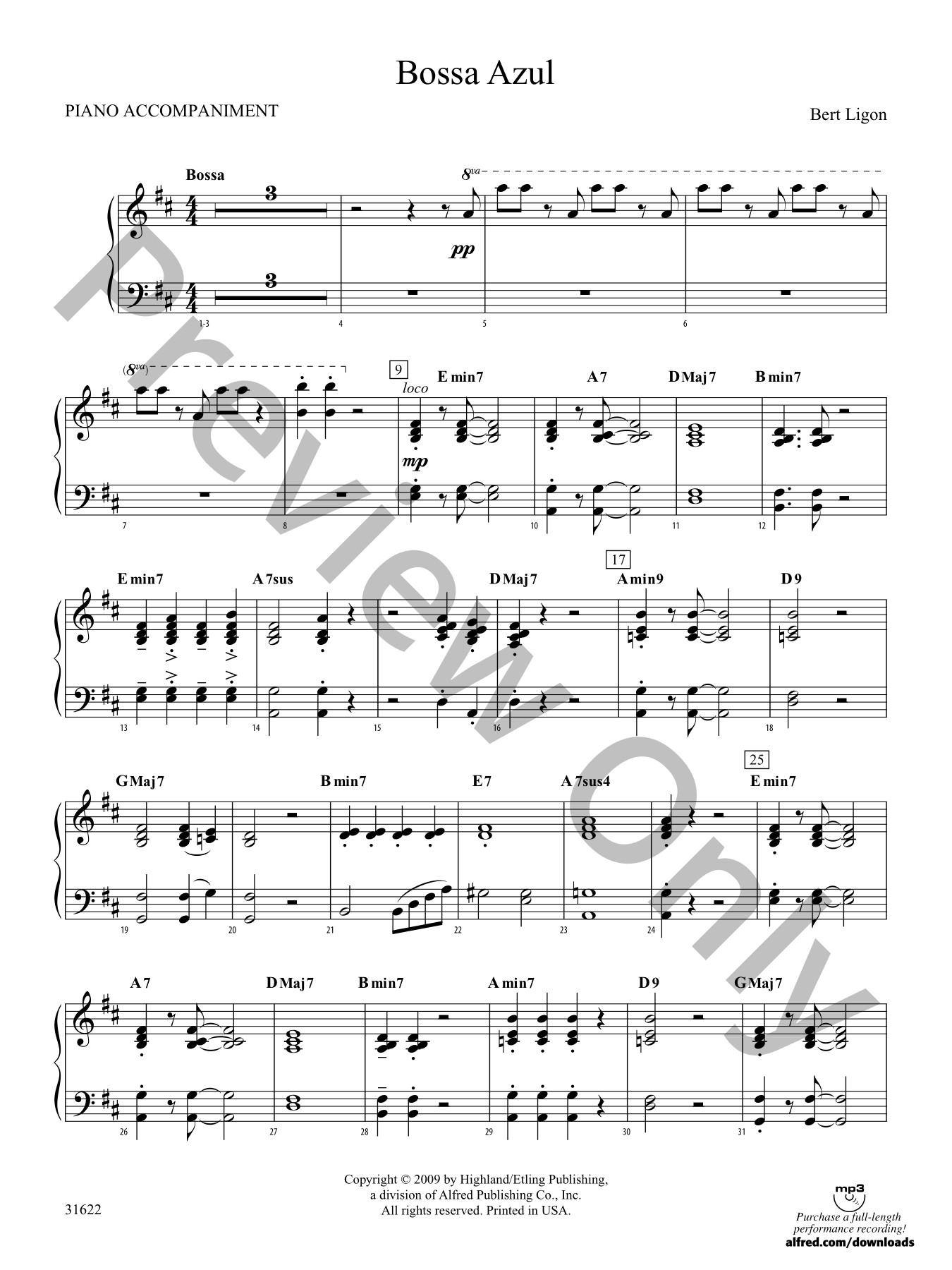 Bossa Azul Orchestra Sheet Music | J.W. Pepper