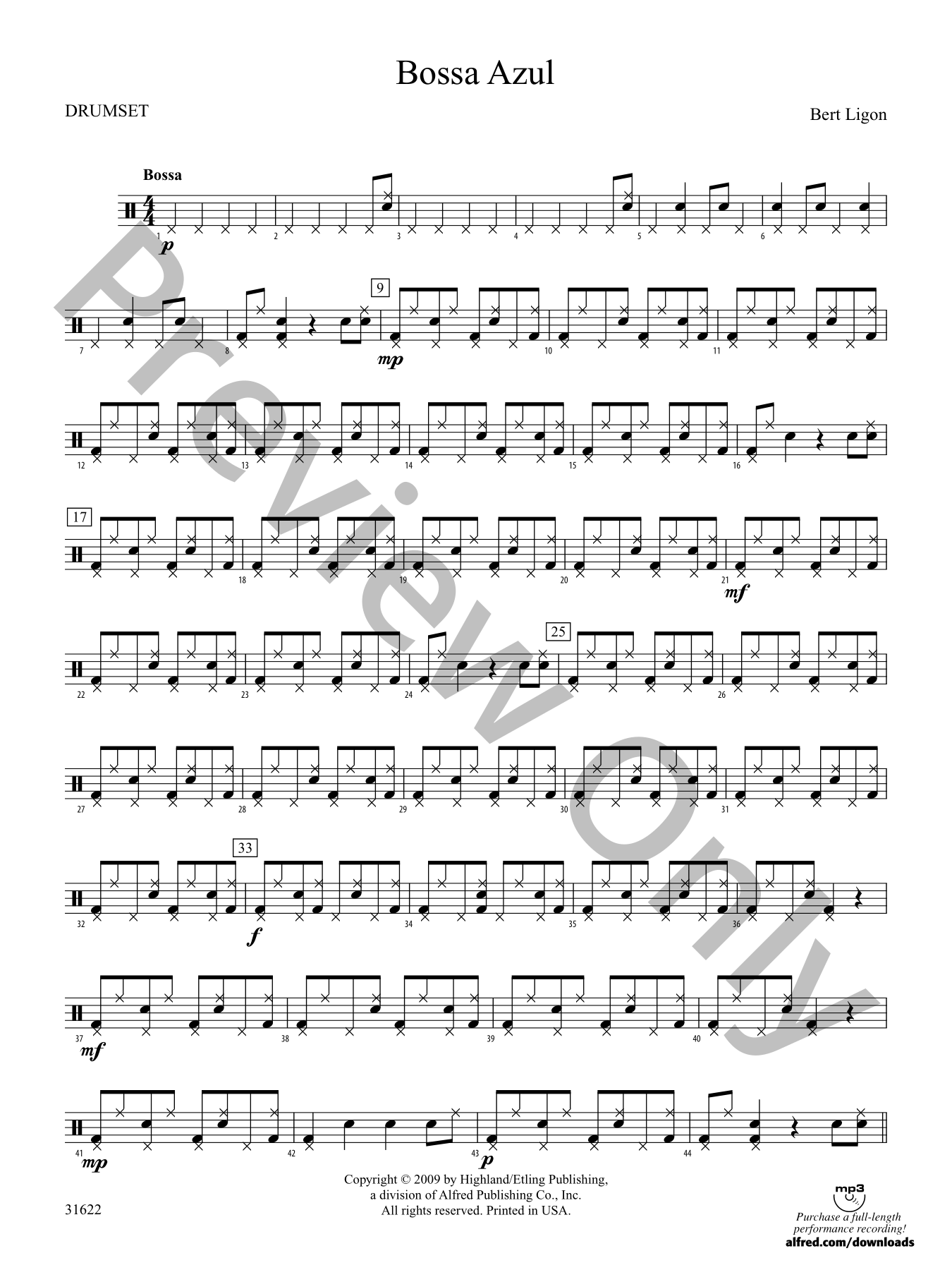 Bossa Azul Orchestra Sheet Music | J.W. Pepper