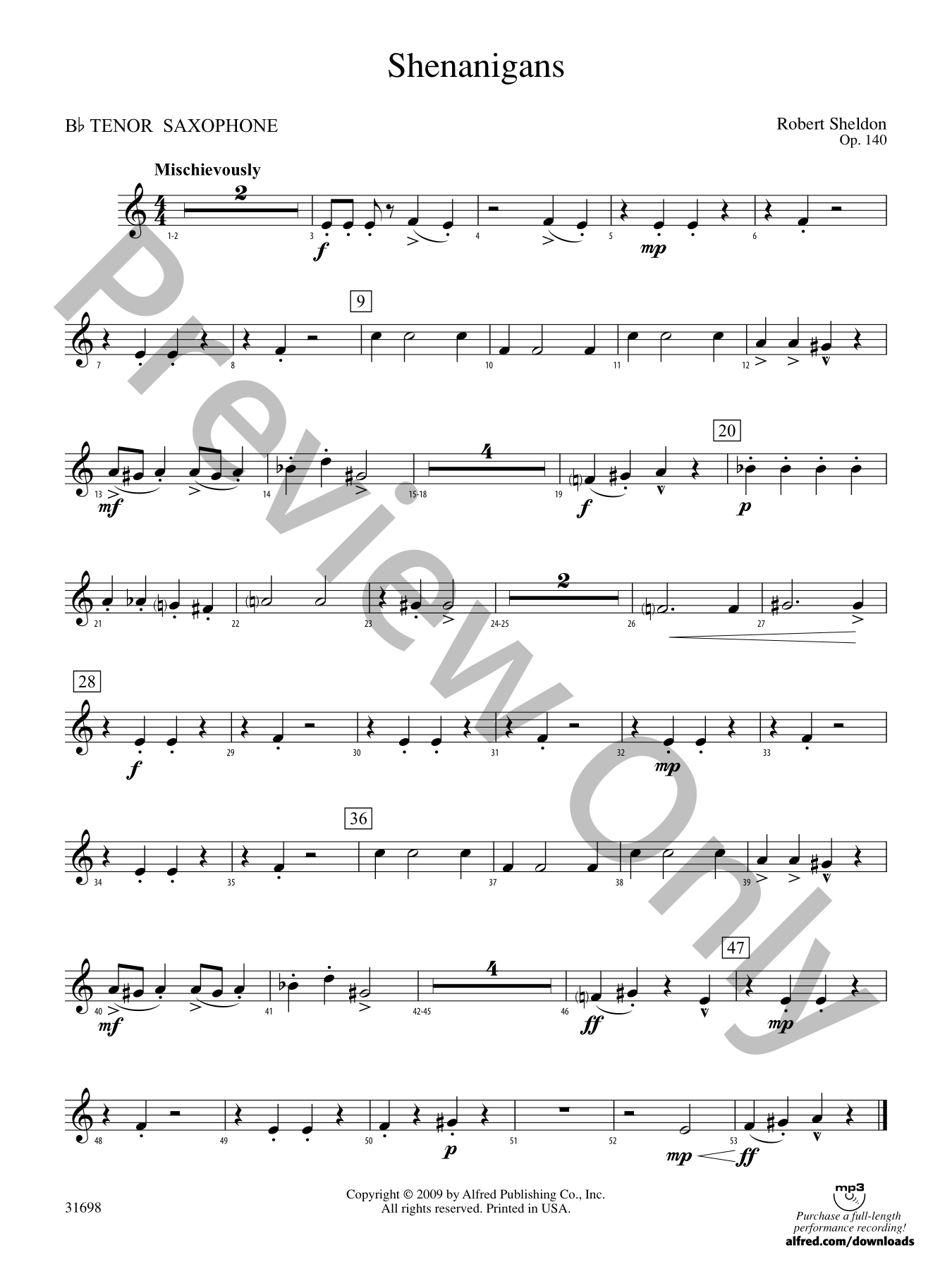Shenanigans Concert Band Sheet Music | J.W. Pepper
