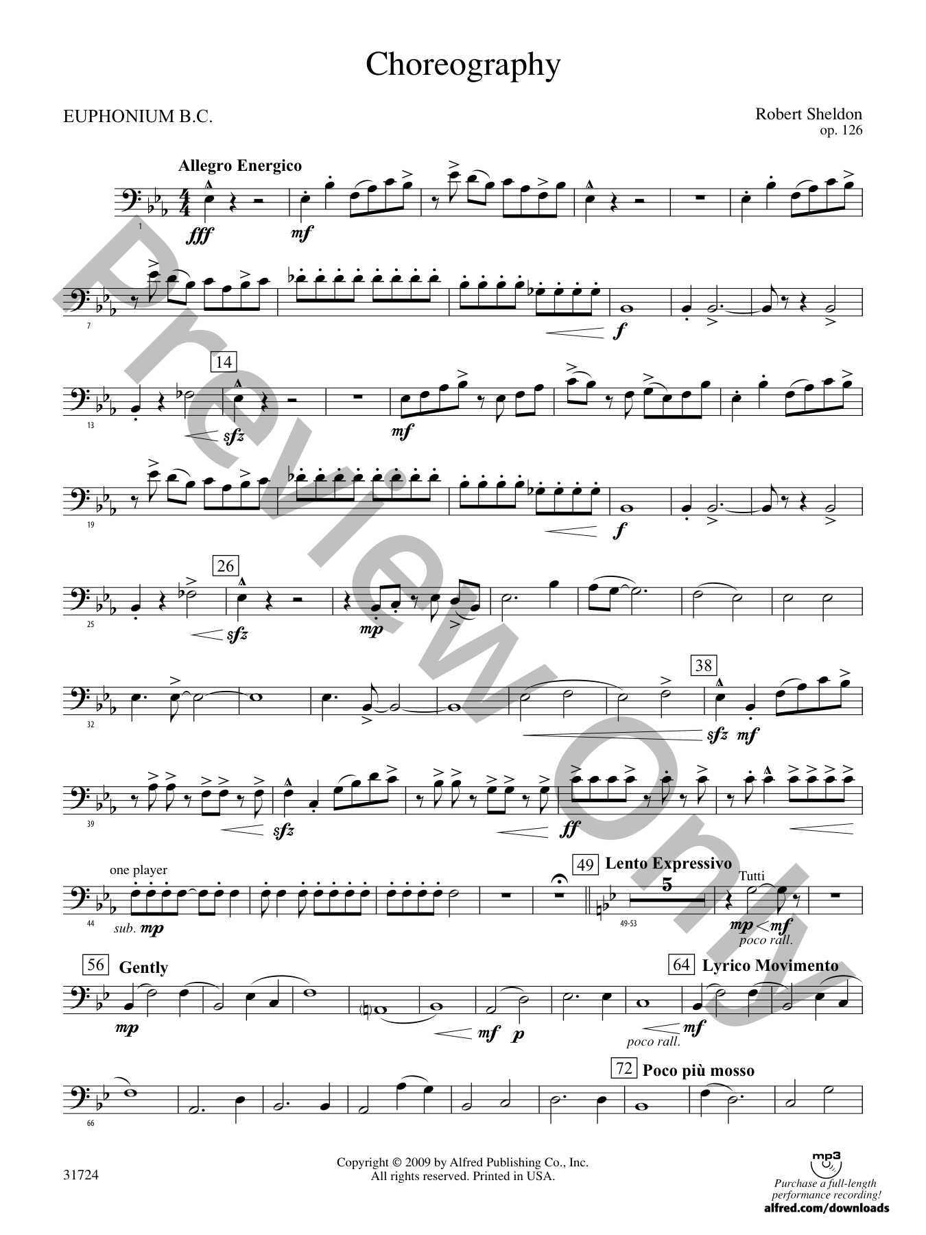 Choreography Concert Band Sheet Music | J.W. Pepper