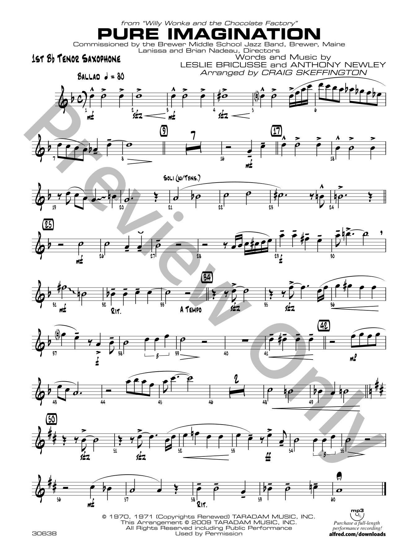 Pure Imagination Jazz Sheet Music | J.W. Pepper