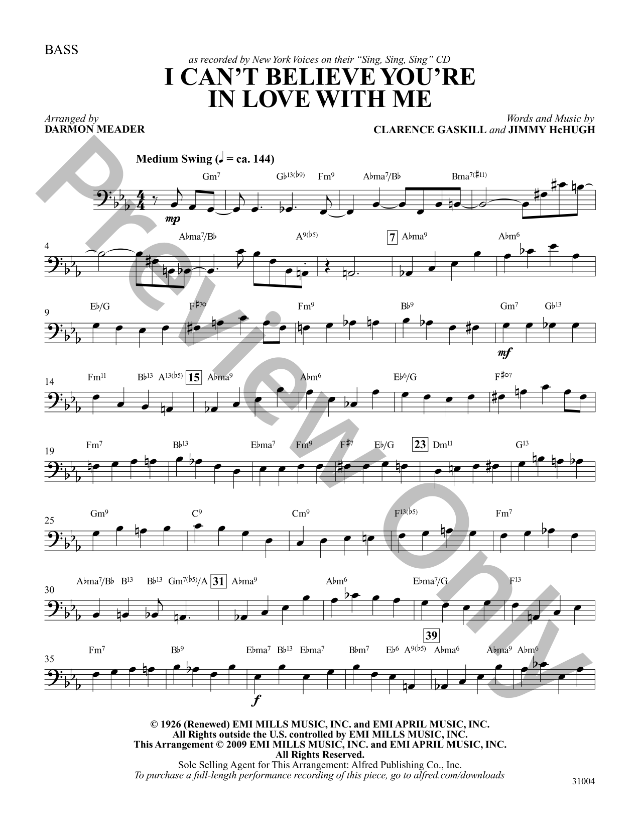 I Can't Believe that You're in Love with Me Choral Sheet Music