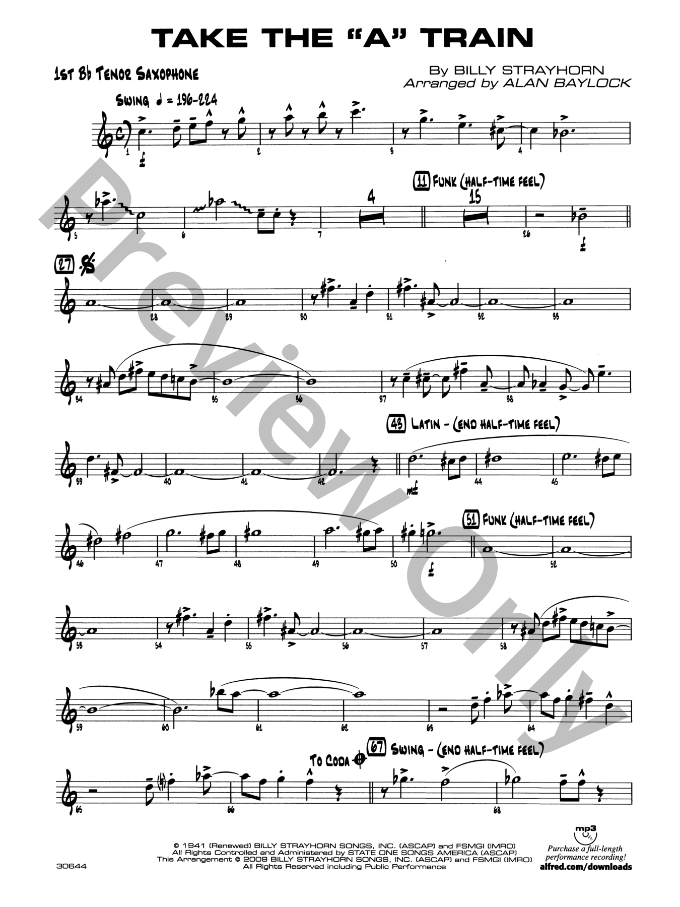 Take the 'A' Train Jazz Sheet Music | J.W. Pepper