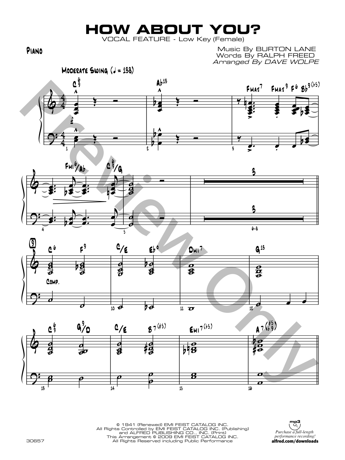 How About You? Jazz Sheet Music | J.W. Pepper