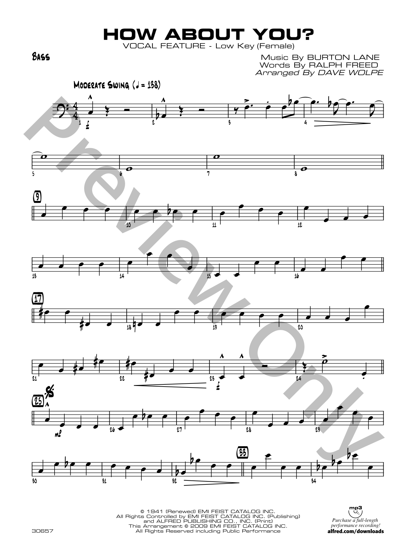 ボーカル　ビッグバンド譜面：HOW ABOUT YOU? How About You? Jazz Sheet Music | J.W. Pepper