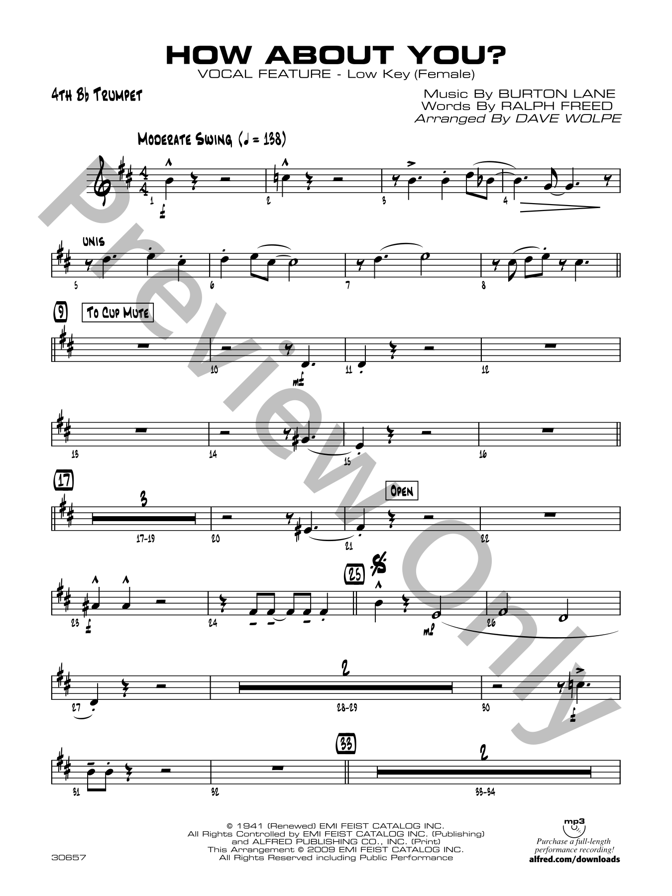 How About You? Jazz Sheet Music | J.W. Pepper