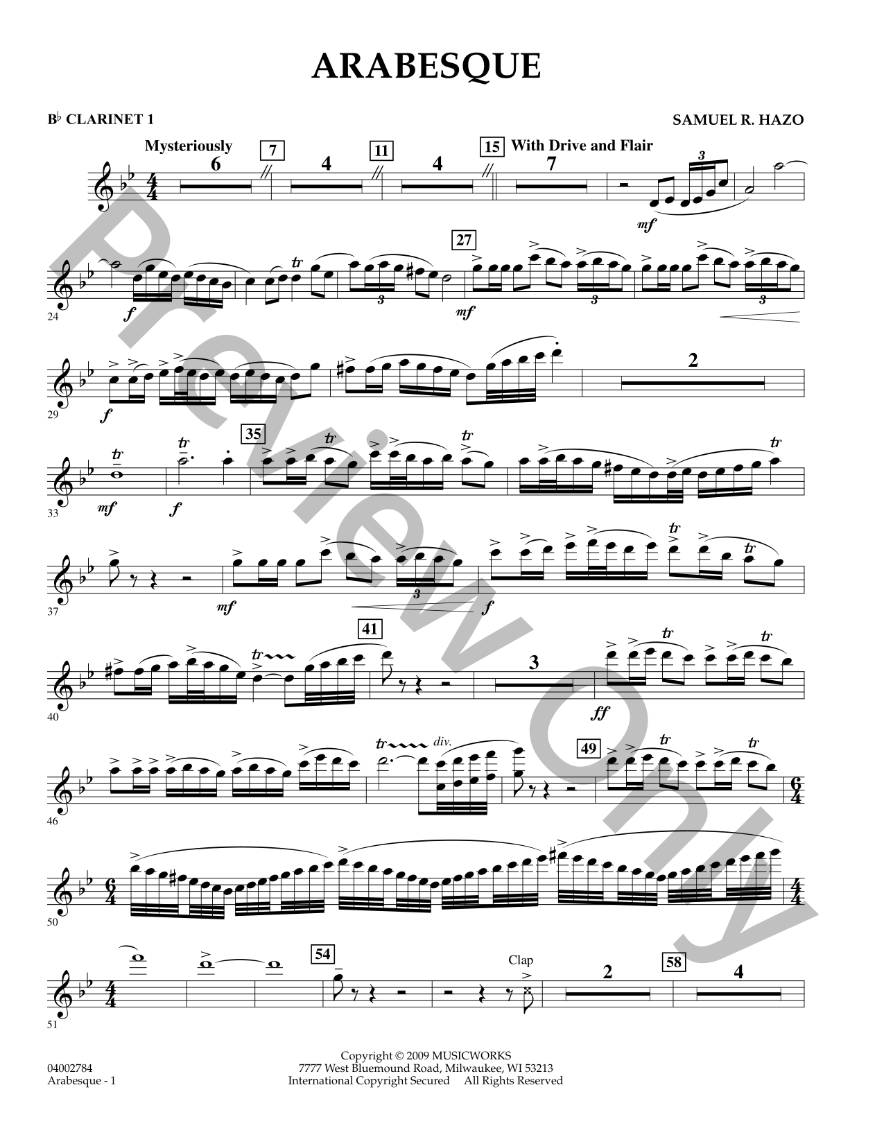 Arabesque Concert Band Sheet Music | J.W. Pepper
