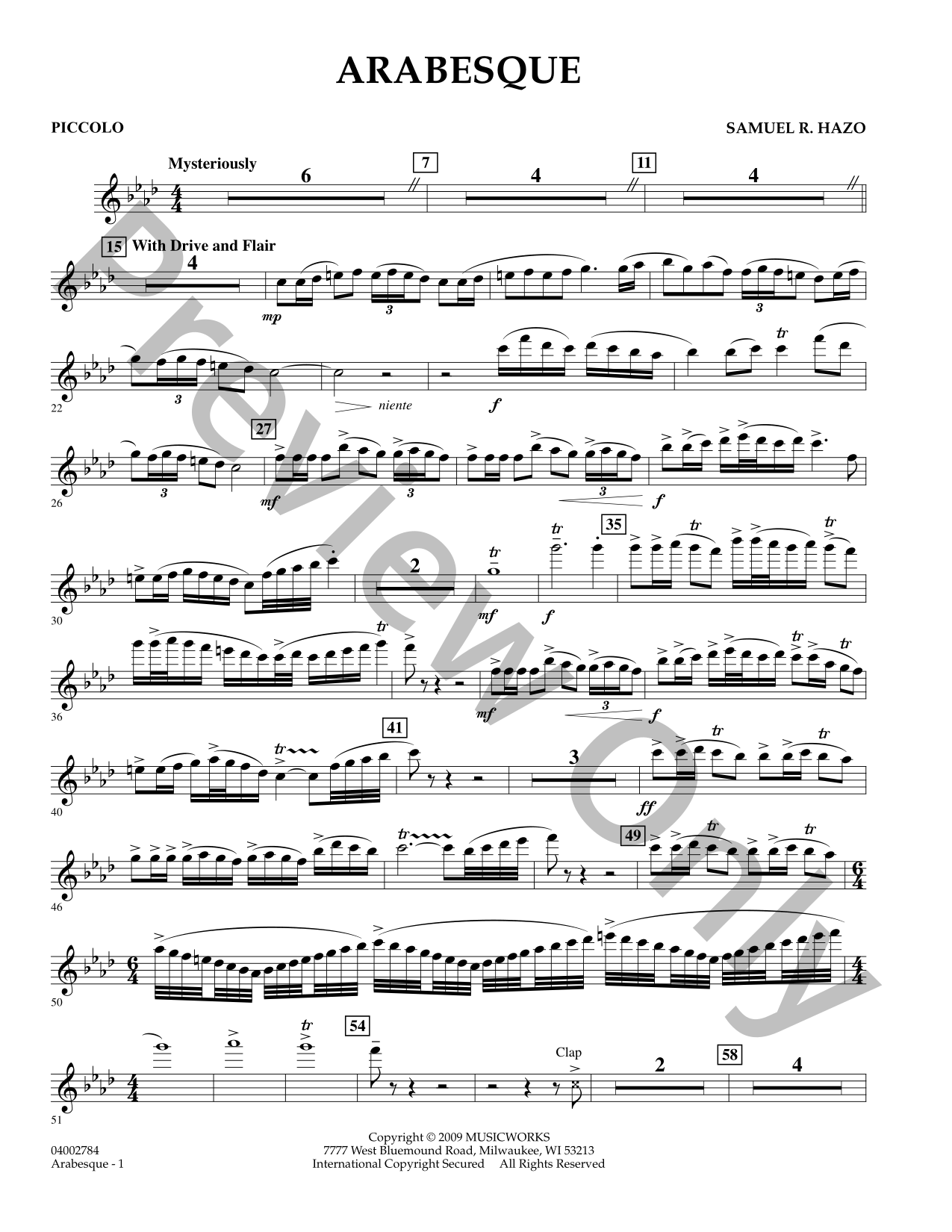 Arabesque Concert Band Sheet Music | J.W. Pepper