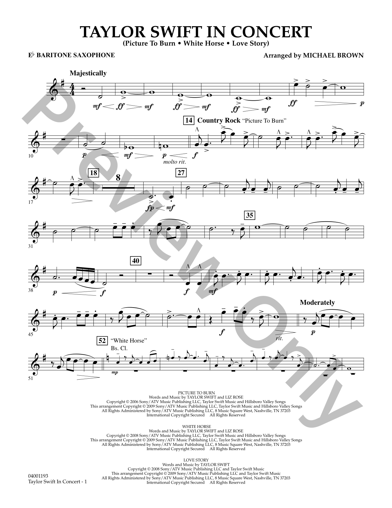 Taylor Swift in Concert Concert Band Sheet Music | J.W. Pepper, image size:1275x1650
