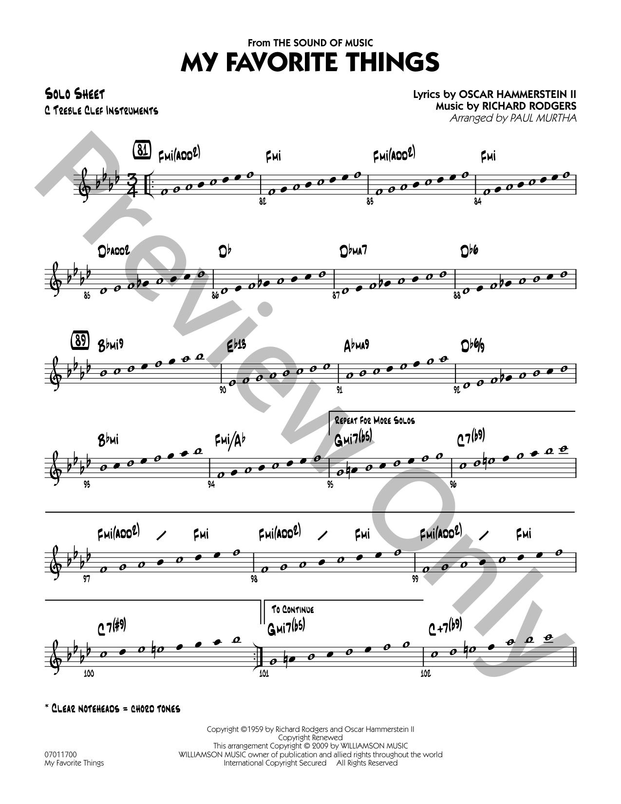 My Favorite Things Jazz Sheet Music | J.W. Pepper