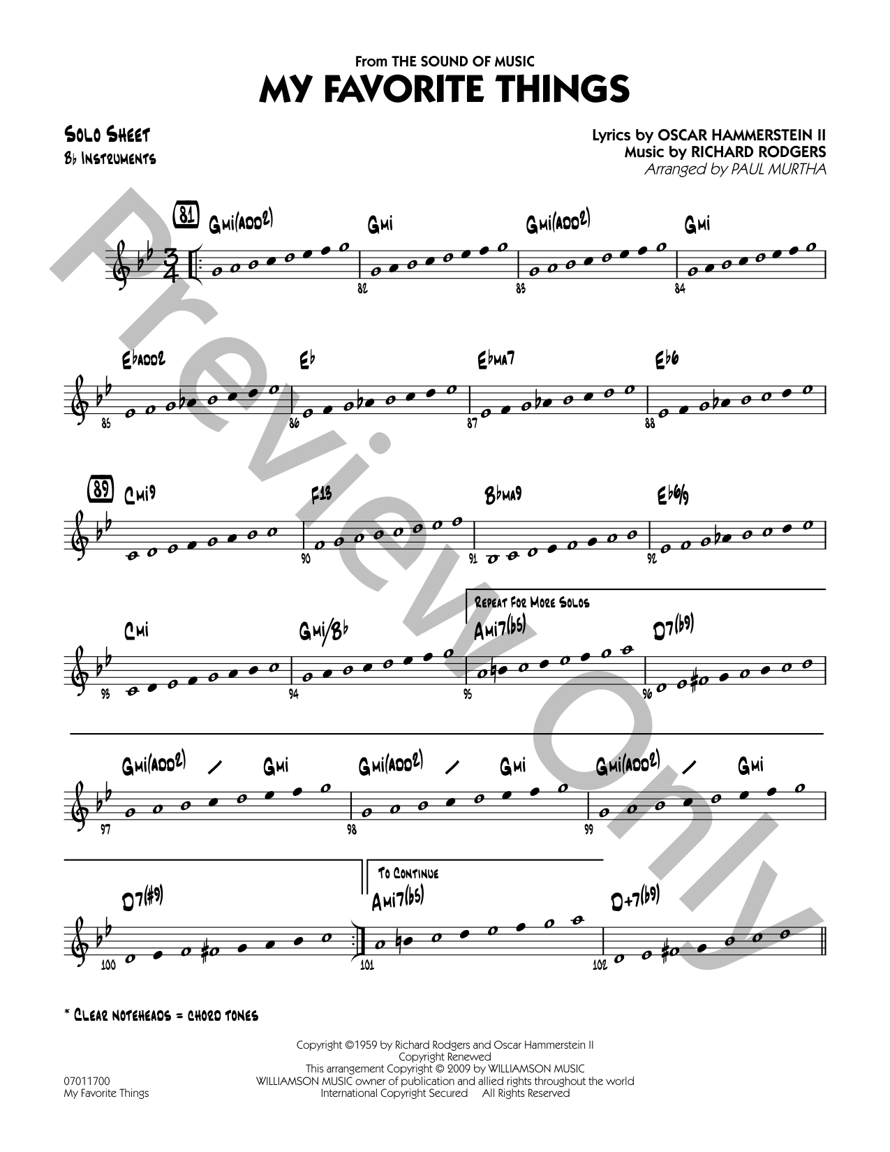 My Favorite Things Jazz Sheet Music | J.W. Pepper