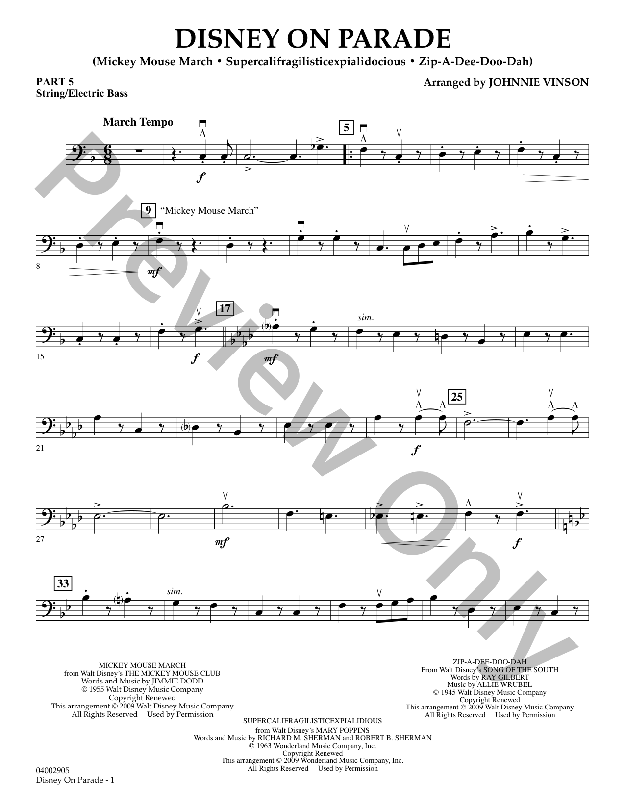 Disney on Parade Concert Band Sheet Music | J.W. Pepper