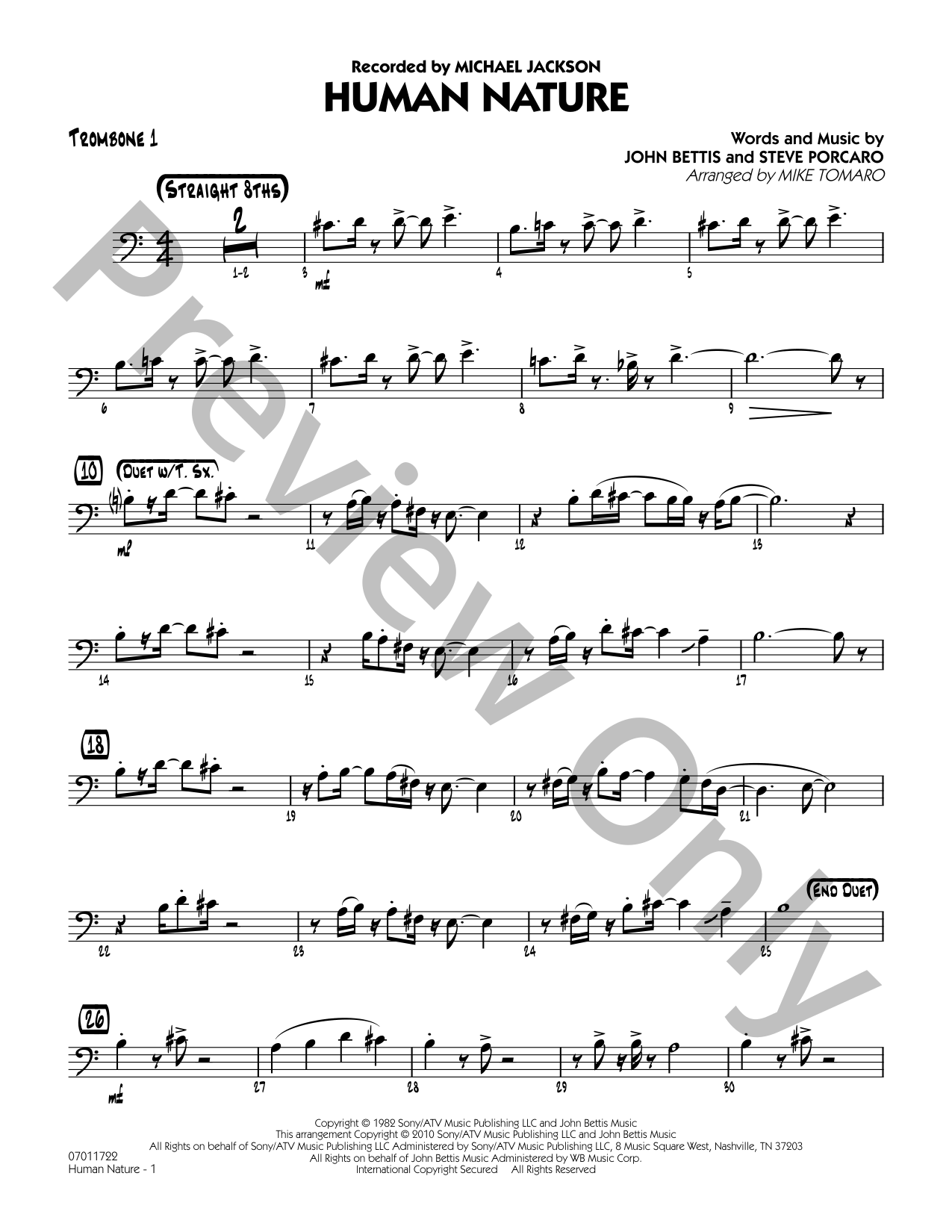 Human Nature Jazz Sheet Music | J.W. Pepper