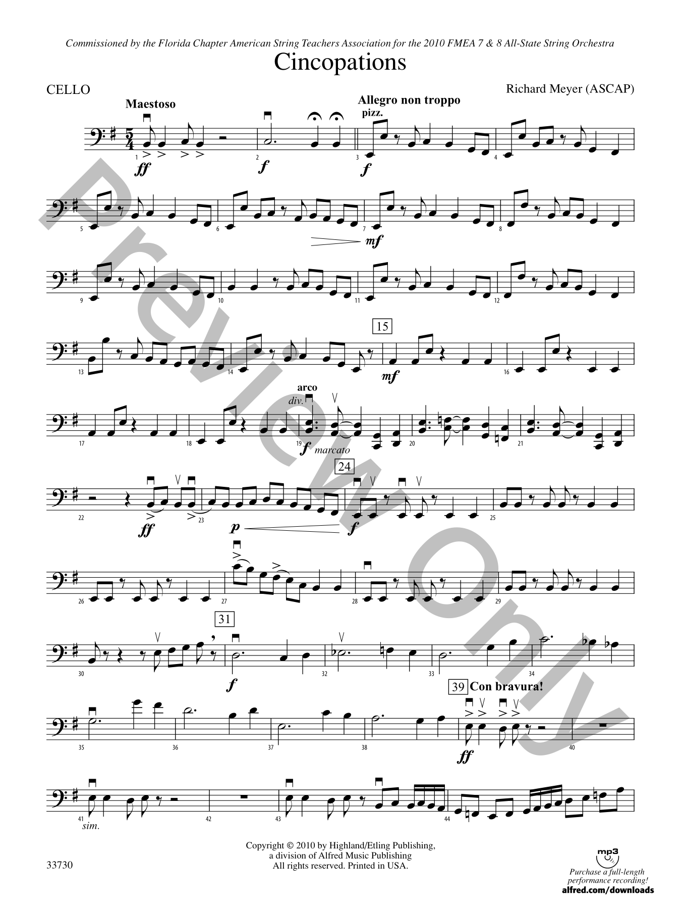 Cincopations Orchestra Sheet Music | J.W. Pepper