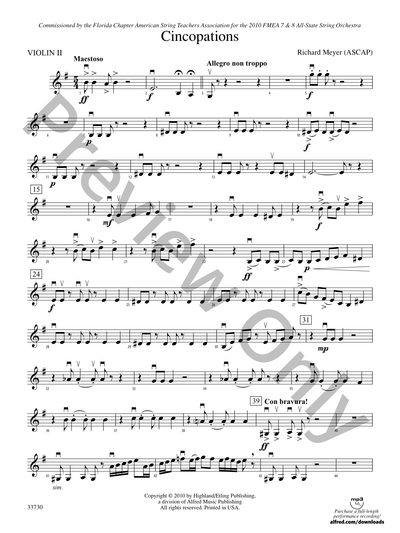 Cincopations Orchestra Sheet Music | J.W. Pepper